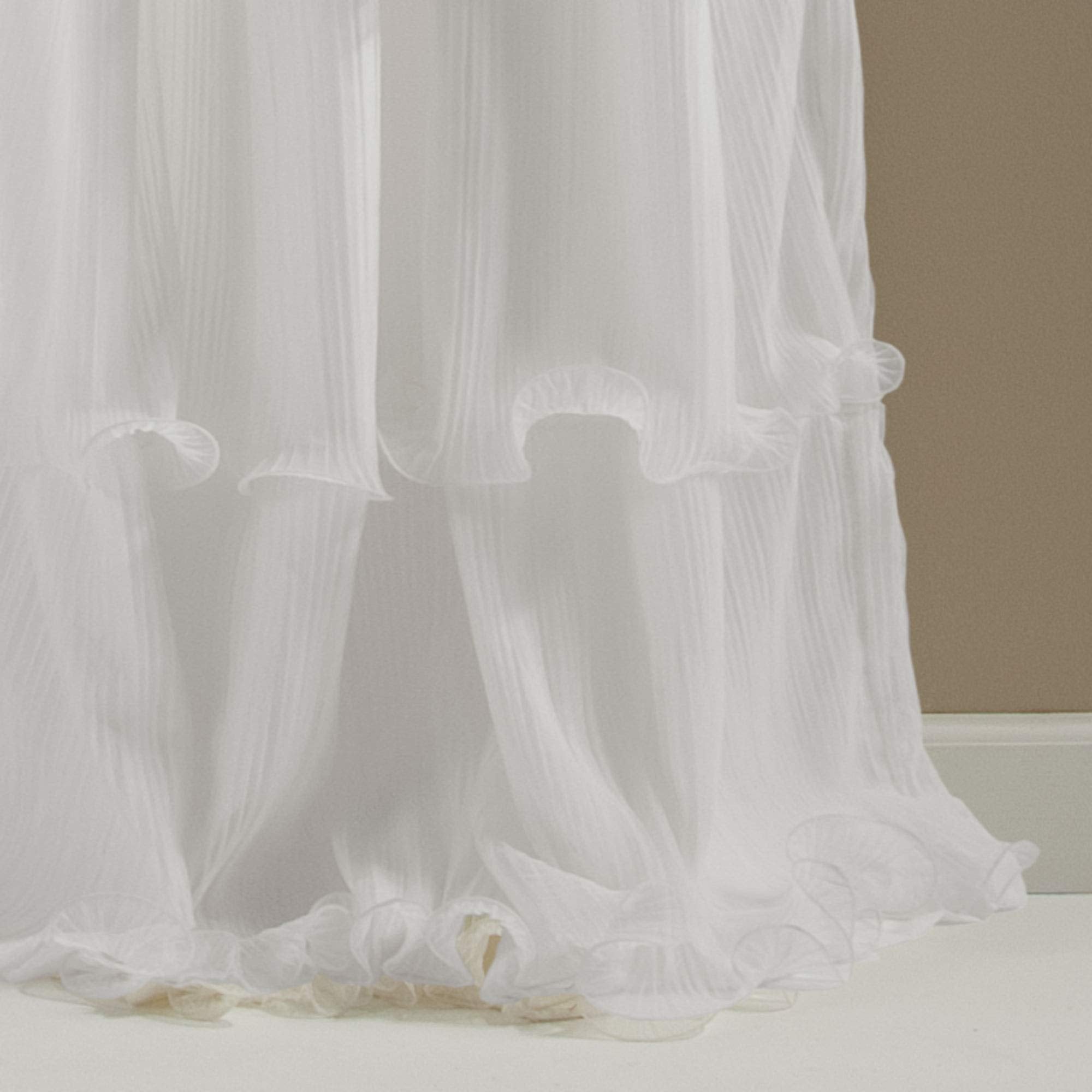 Lush Sheer Ruffled Textured Pink Window Panel for Living, Dining Room