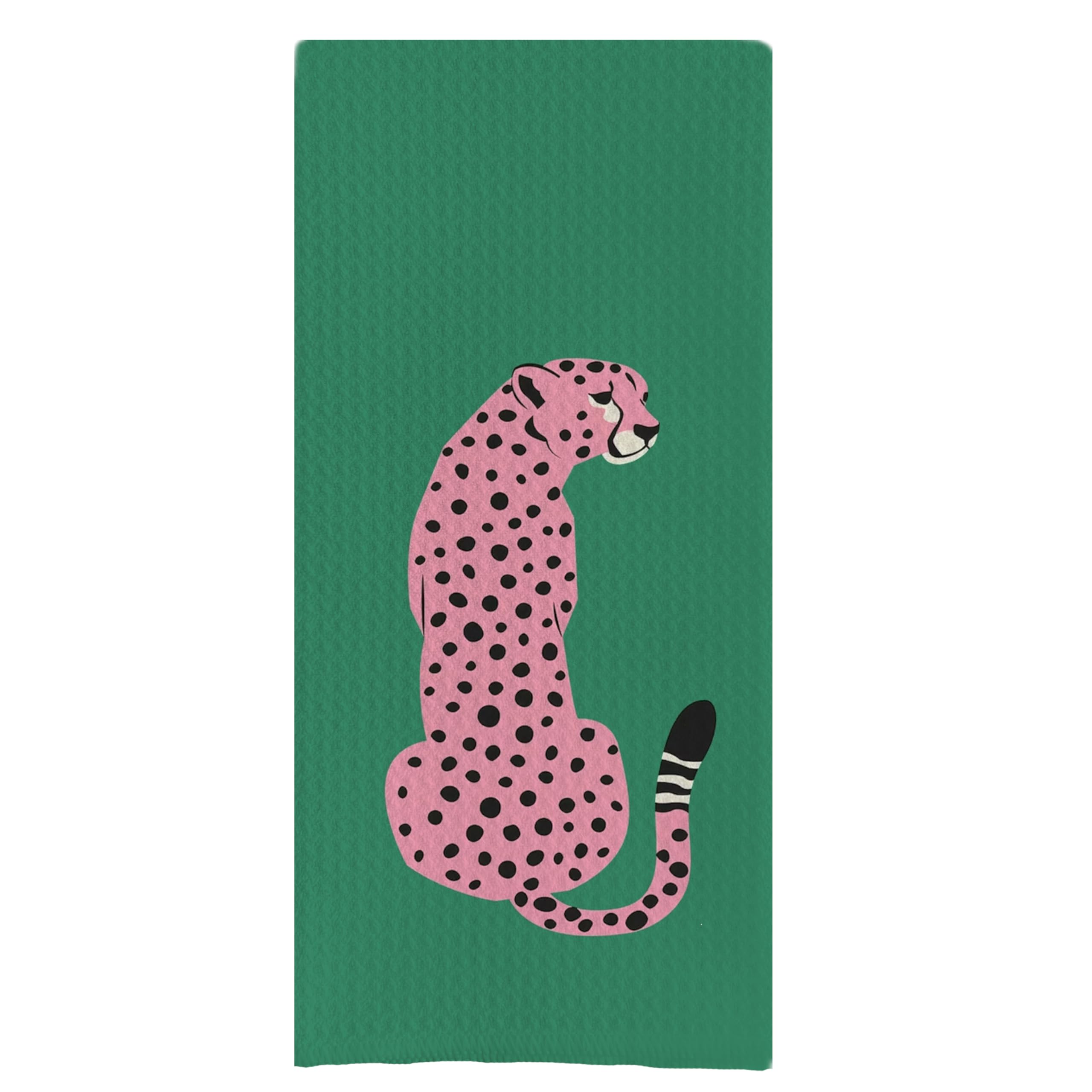 Preppy Cheetah Leopard Waffle Weave Kitchen Dish Towel Cloth Decor, Preppy Bathroom Decor (24x16inch)