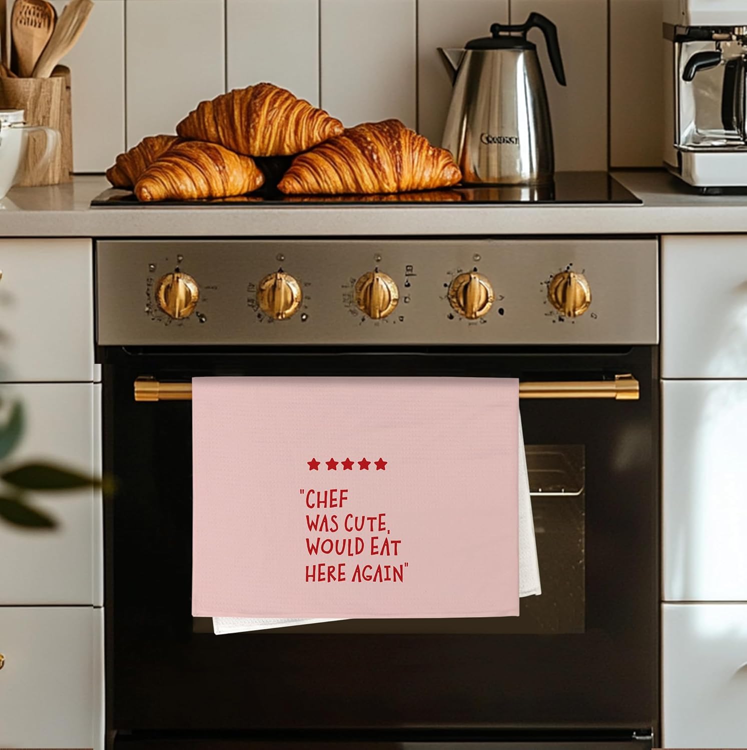 Pink Chef was Cute Would Eat Here Again Kitchen Towels, 16x24 Inch