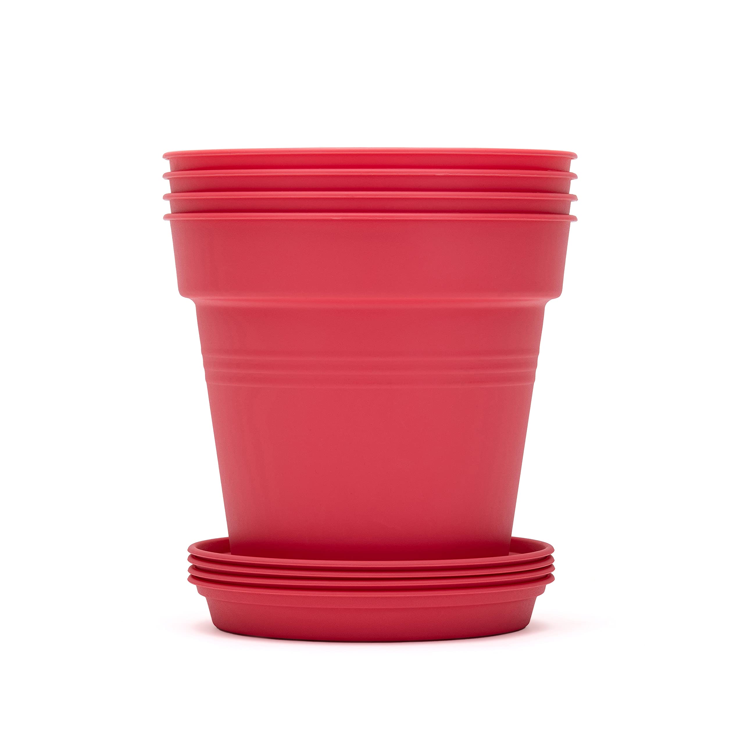 Home Garden Pots 4pk - Flowers, Herbs, Plants, Indoor, Outdoor, Colorful, 13cm Diameter (5in))