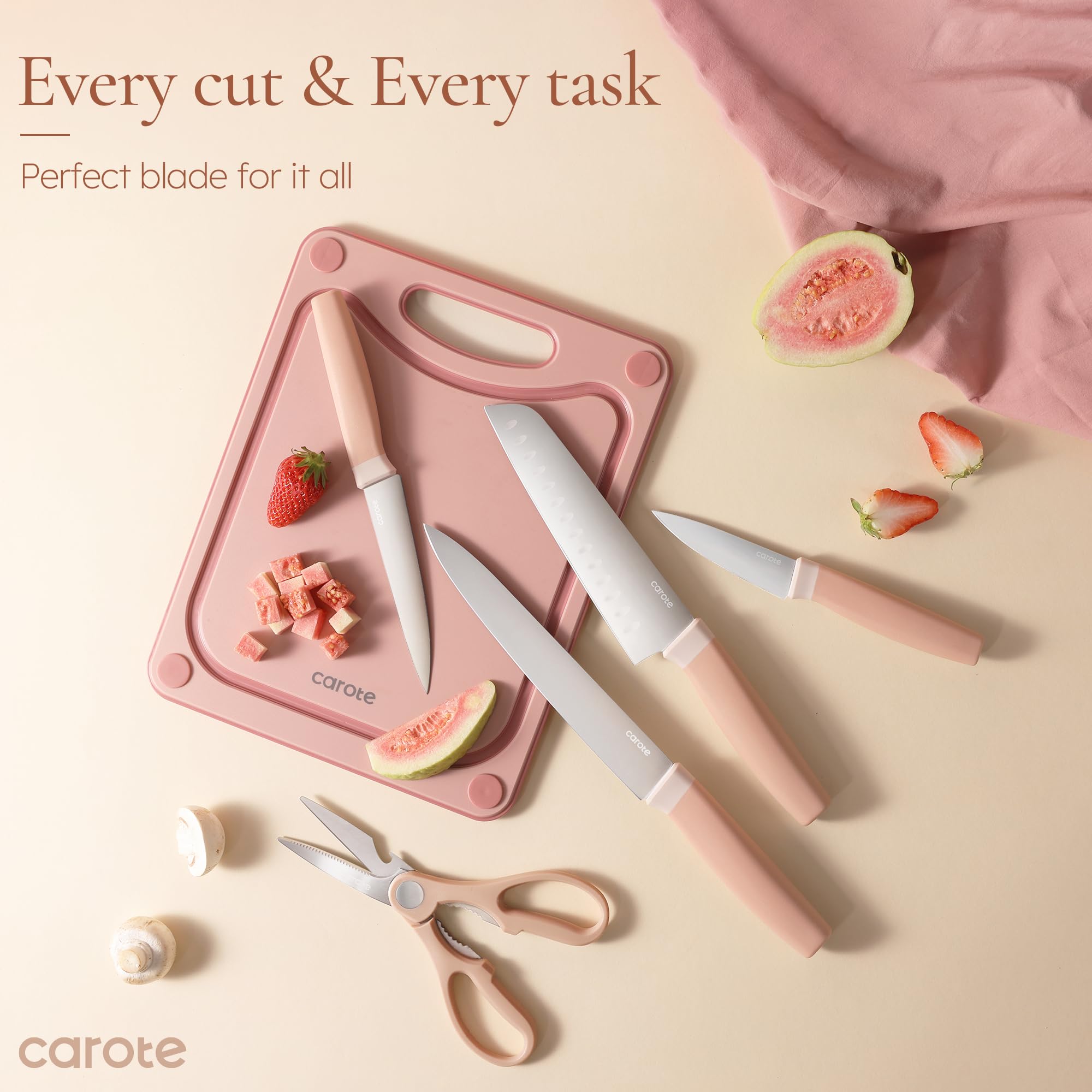 Kitchen Knife Set with Block and Sharpener, Dishwasher Safe Knife Block Set 9Pcs, Forged Cutlery with Razor-Sharp Stainless Steel Blades