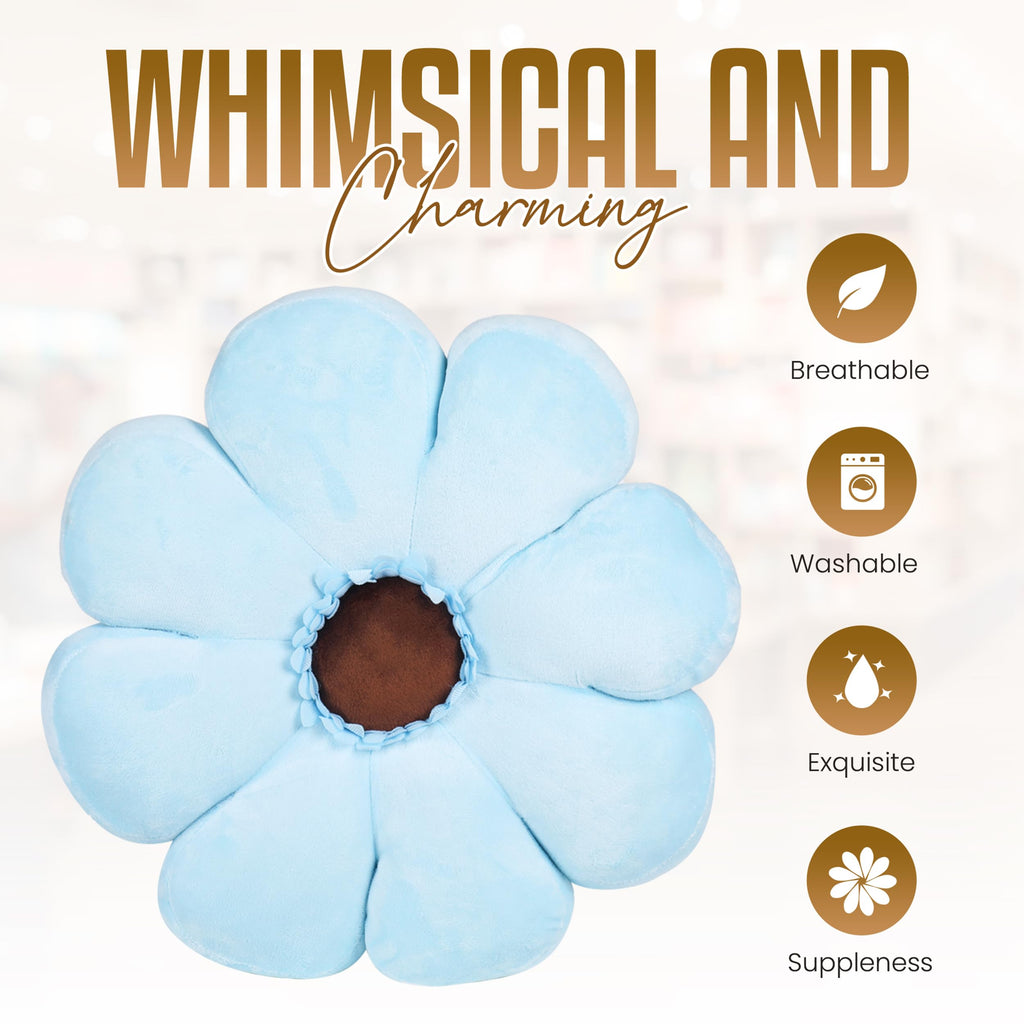 Gerbera Daisy Cute Preppy Flower 17-inch Pillow, Ultra Soft Hand-Stitched Premium Plush Fabric, Decorative Accent Throw Pillow, (Sunset Pink)