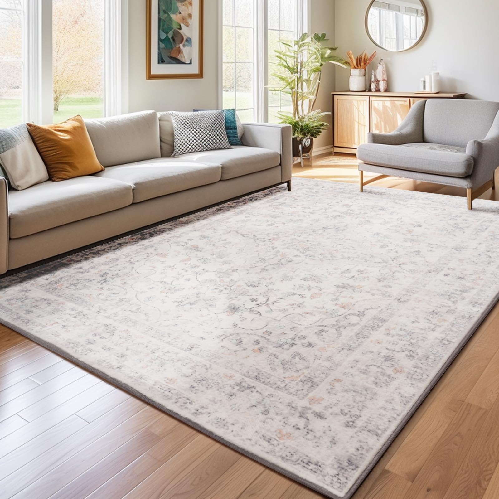 Non Slip Machine Washable Large Living Room Rug