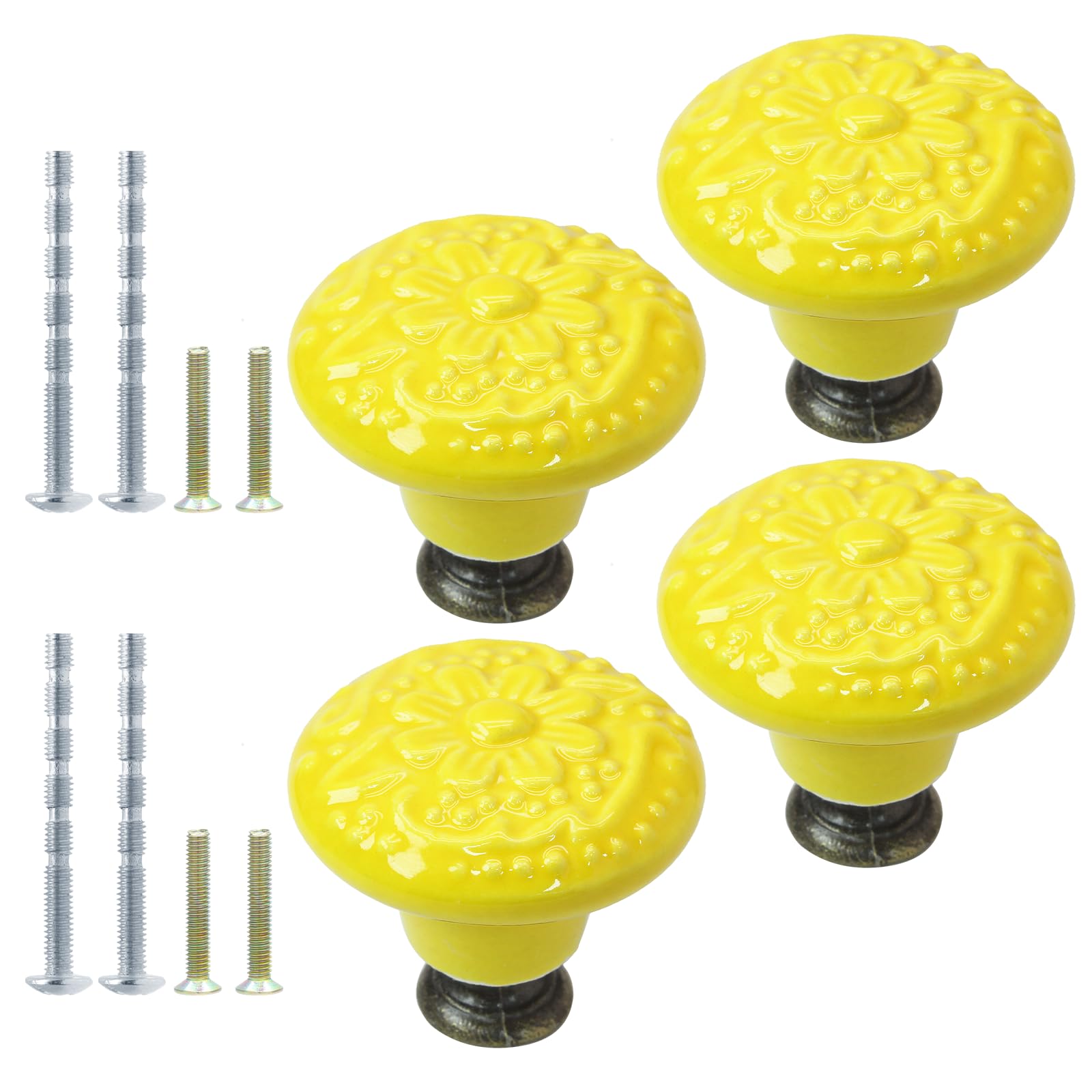 Ceramic Knobs, Vintage Kitchen Cabinet Knobs Pulls Retro Ceramic