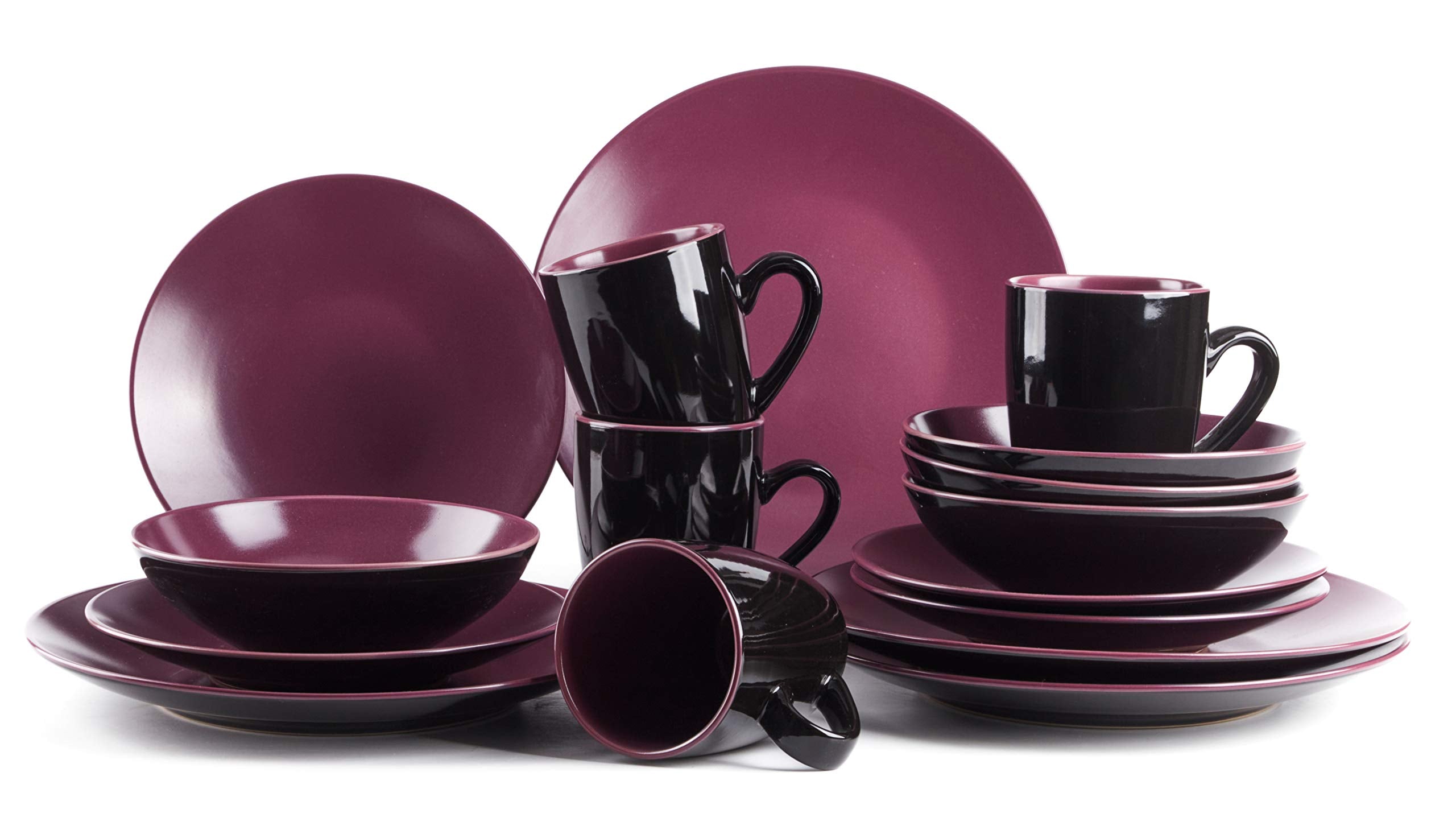 Stoneware Two-Tone Colors Life 12pc Dinner Set