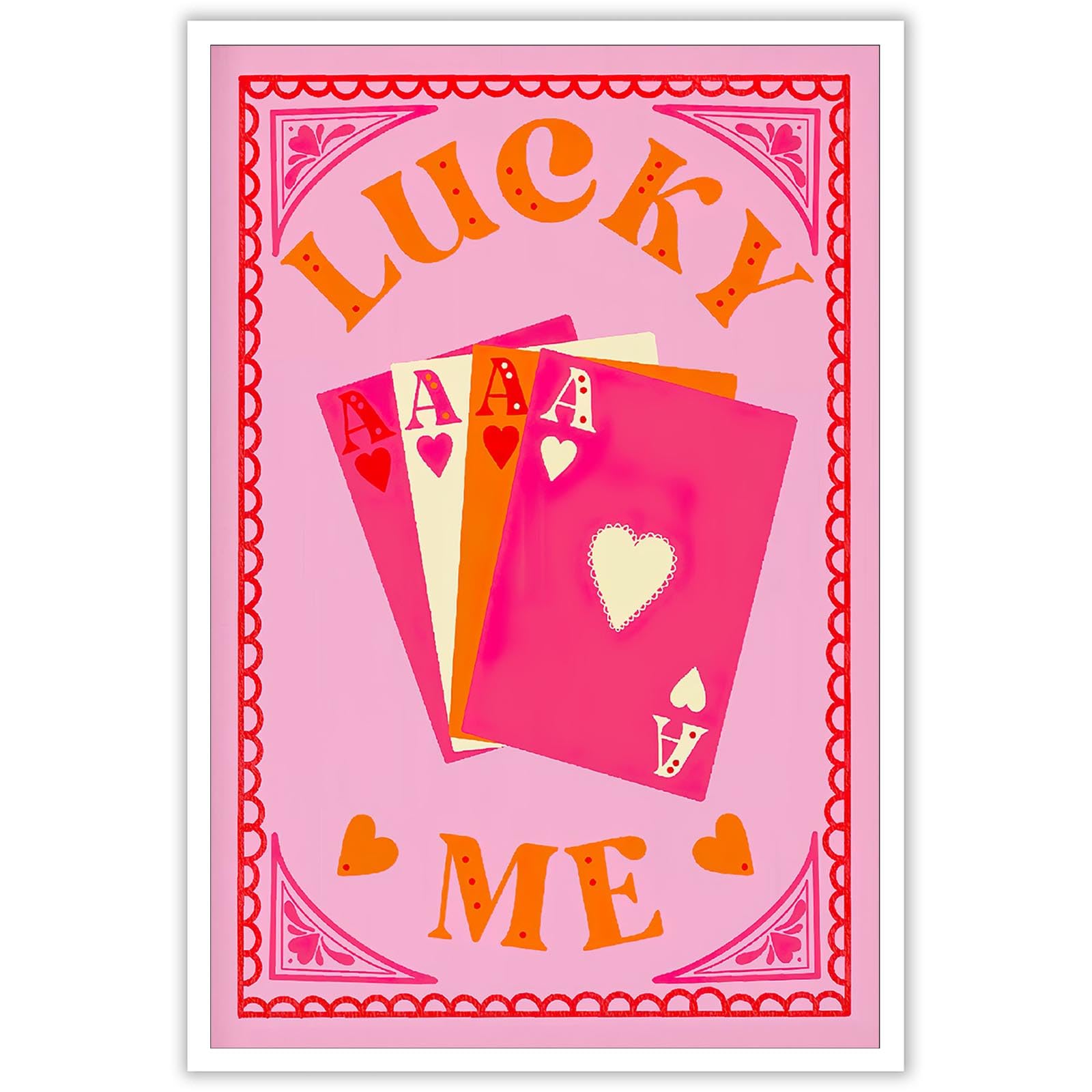 Retro Funny Pink Match Made in Heaven Poster Print Trendy Room Aesthetic Wall Art Decor Vintage Pink Minimalist Style Preppy Wall Art Girl Bedroom Dorm Room Decor Canvas