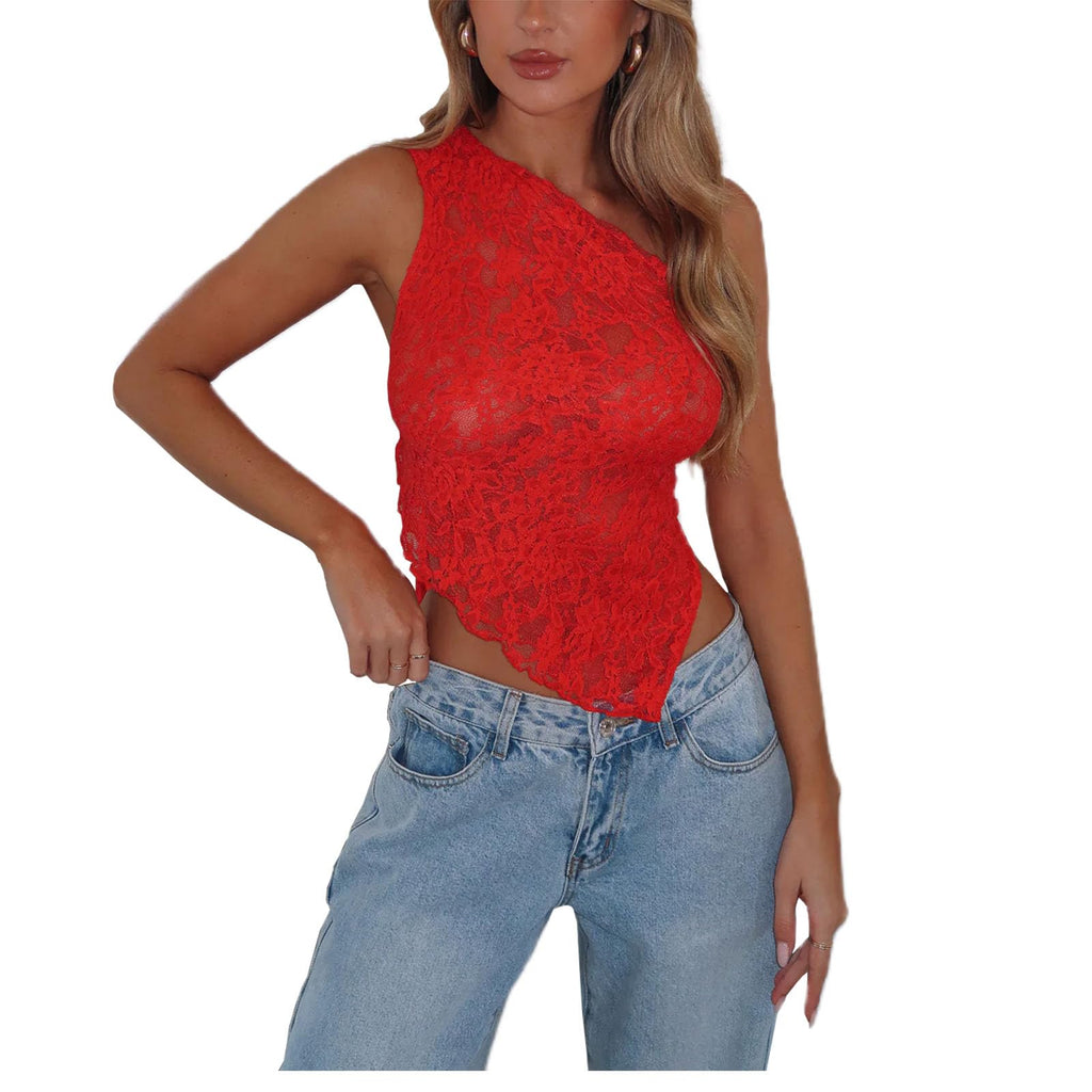 Women's Fashion Slim Fit One Shoulder Tops