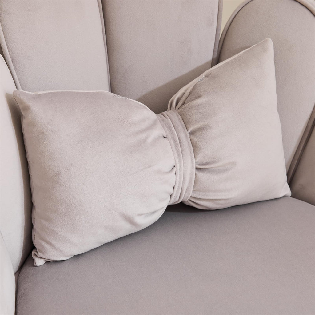 Cute, non-wheeled desk chair with backrest, fluffy cushion, cozy makeup chair with adjustable golden legs