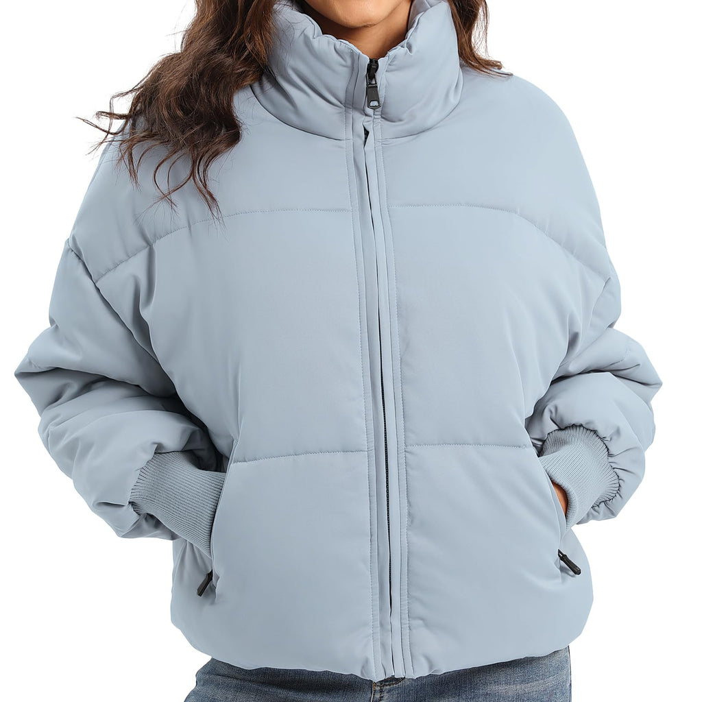 Women's Winter Baggy Zip Puffer jackets Short Down Jacket Coat