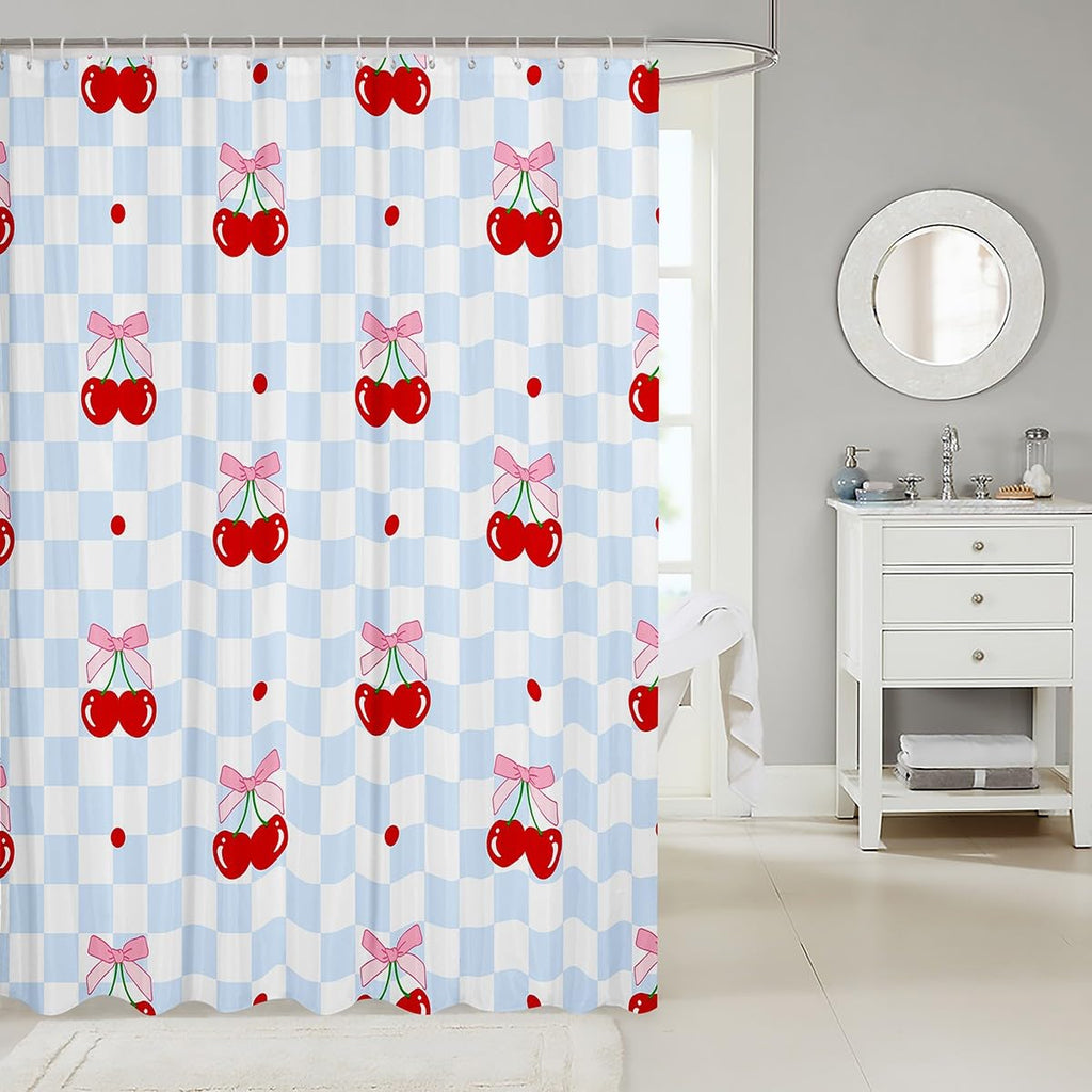Cute Bathroom Curtains -  Waterproof Curtains, 12 Hooks Suits