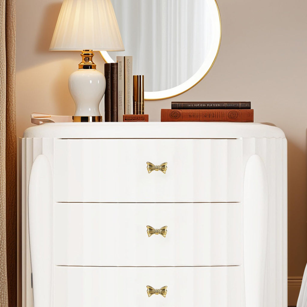 Gold Brass Small Bow Knobs Cute Dresser Drawer Handles Kitchen Cabinet Pulls Art Deco Single Hole Decorative Knobs Modern Furniture Hardware for Closet Cupboard