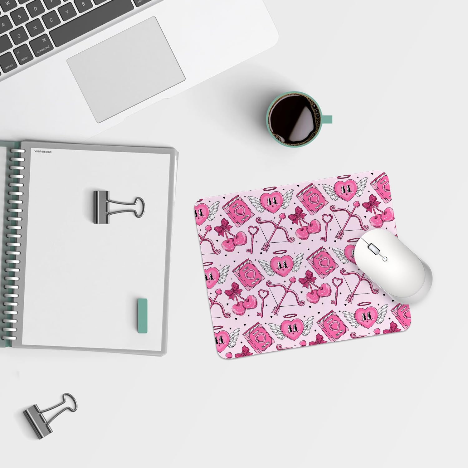 Coquette Bow Mouse Pad, Trendy Mouse Pad, Preppy Cute Mouse Pad for Desk Home Office & Gaming, 9.5x7.9 inches