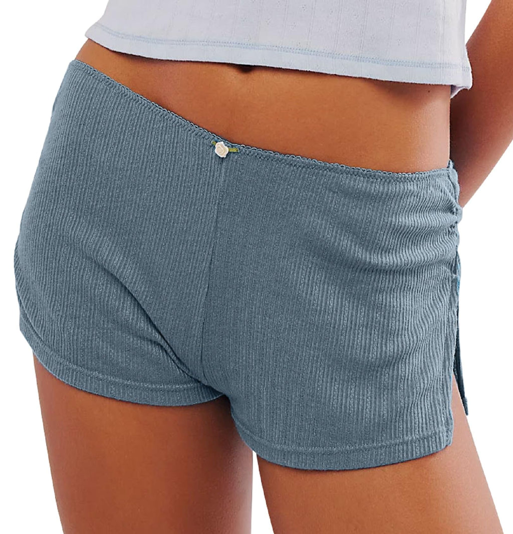Y2K Sexy Micro Shorts for Women â€?Low Waist Side Slit Boy Shorts & Lounge Sleepwear