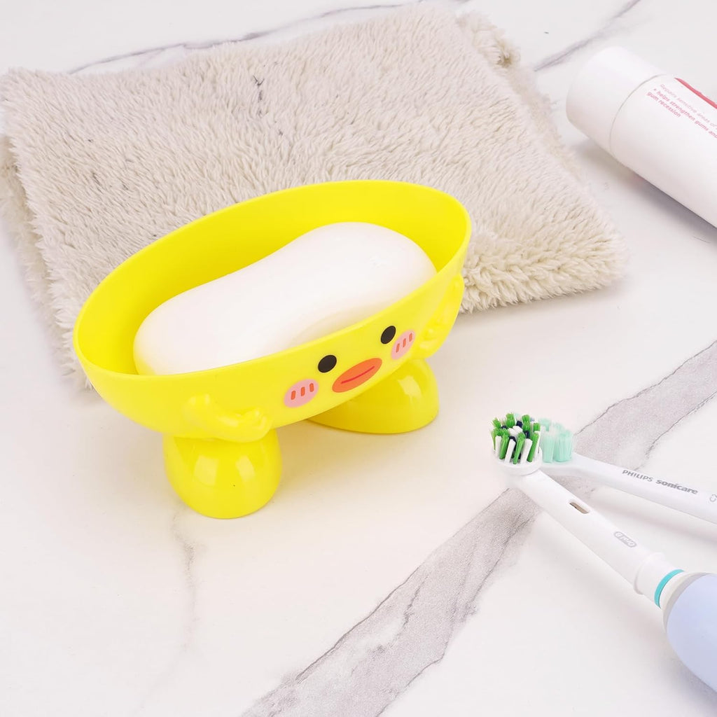 Duck Shape Soap Dish, Cute Self-Draining Soap Holder with Drain Hole