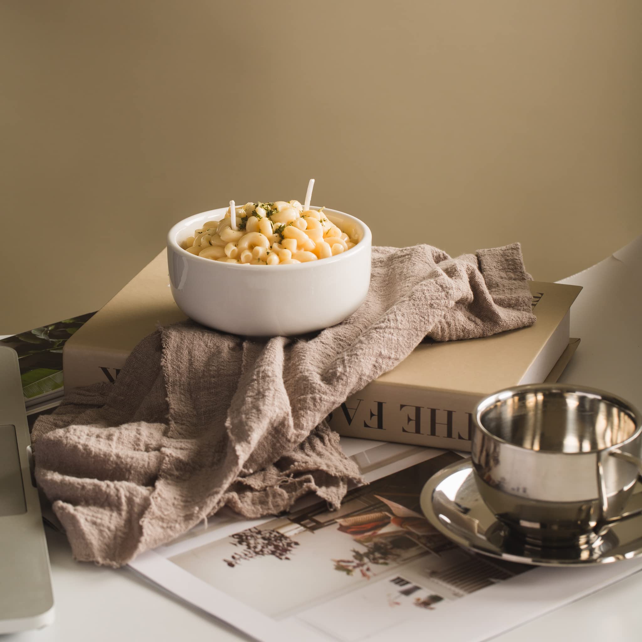 Cereal Bowl with Metal Spoon Scented Soy Candle