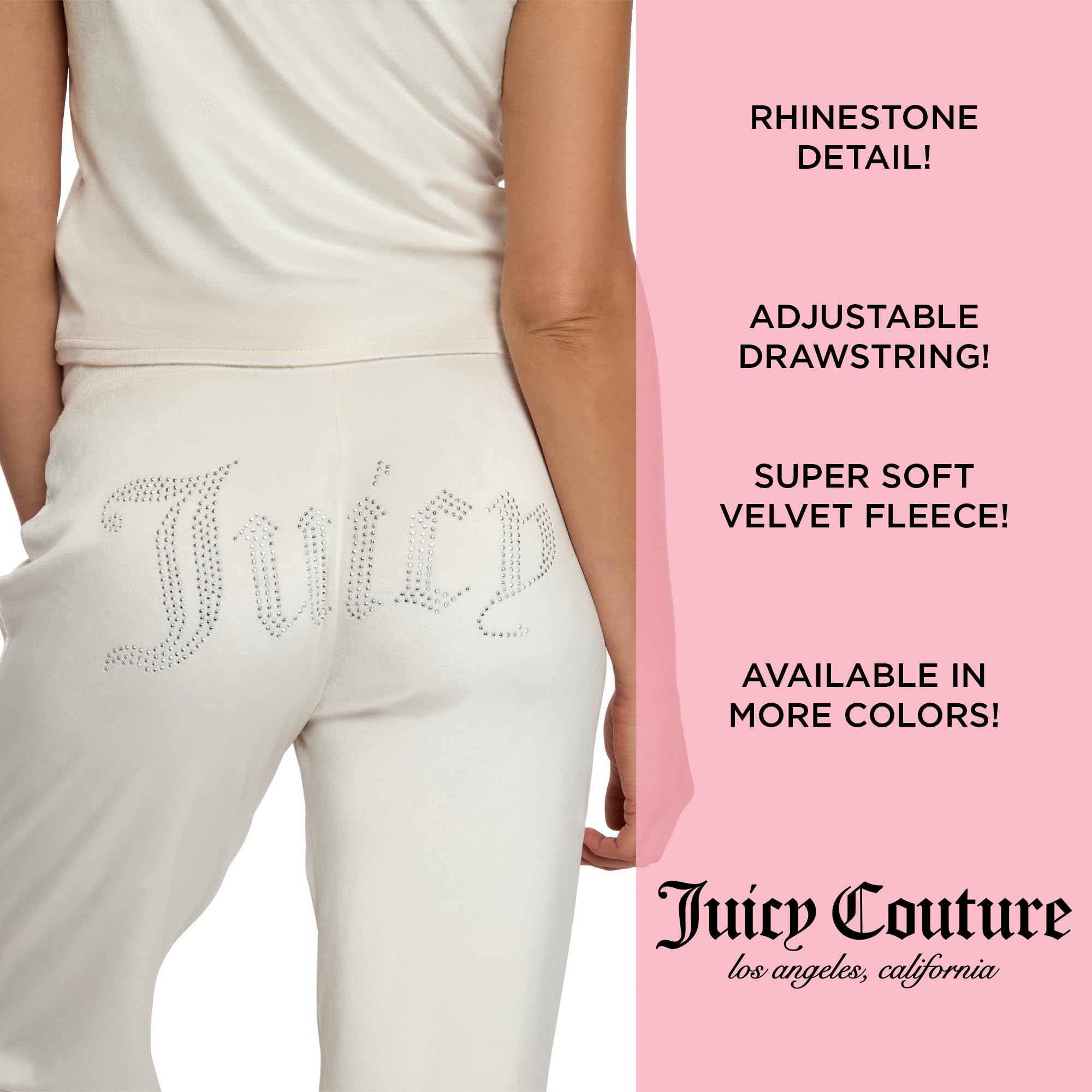 Juicy Couture Women's 2-Piece Velvet Fleece Lounge Sleepwear Set â€?Short Sleeve Shirt and Pants