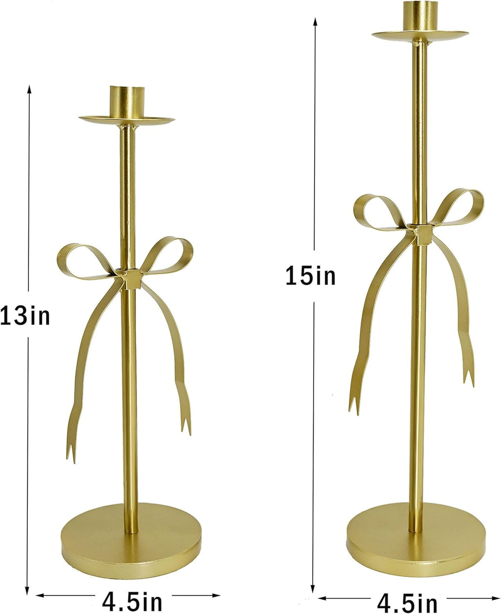 Bow Taper Candle Holders, Set of 2 Candle Stick Holders Set, Modern Decorative Centerpiece