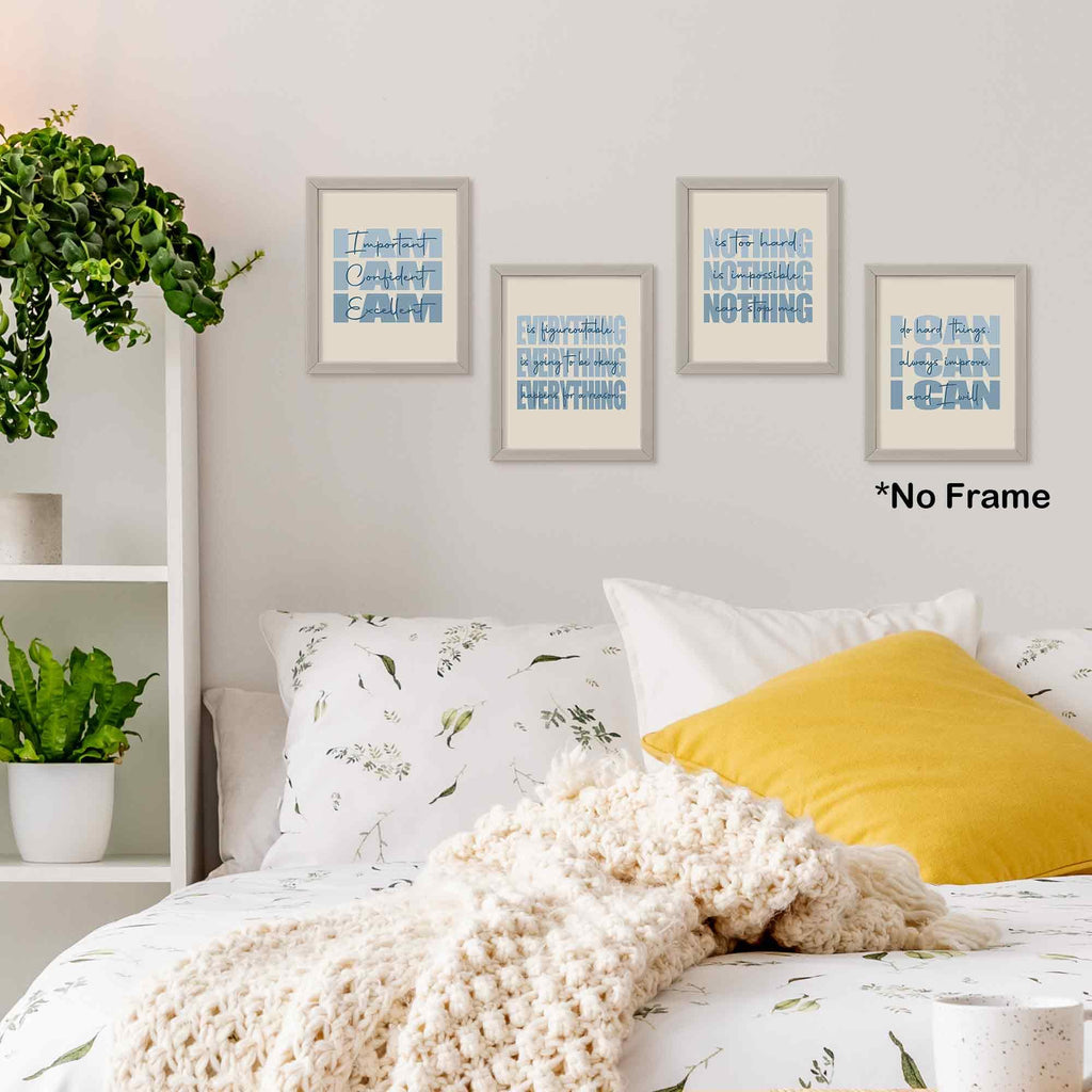 Set of 4 Inspirational Posters â€?Motivational Wall Art for Teen Girls & Women (8x10)