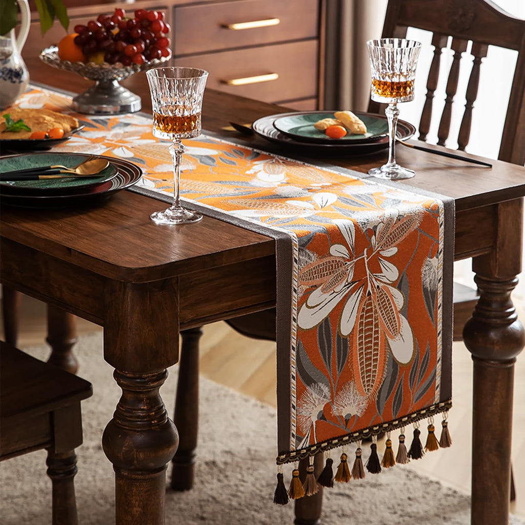 Retro-Luxury Tassels Table Runner Series for Kitchen Dining Table