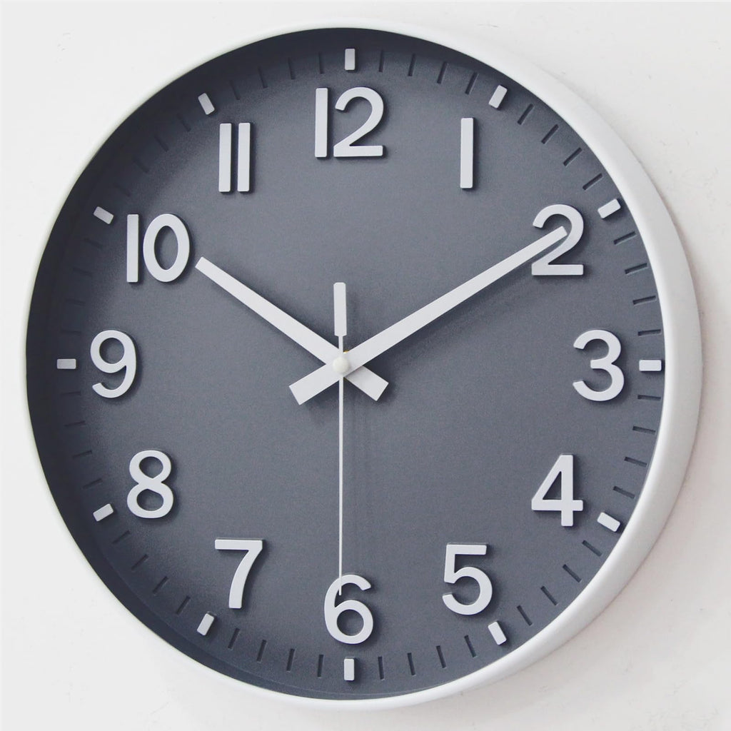 Wall Clocks Battery Operated - 12 inch Silent Non Ticking Modern