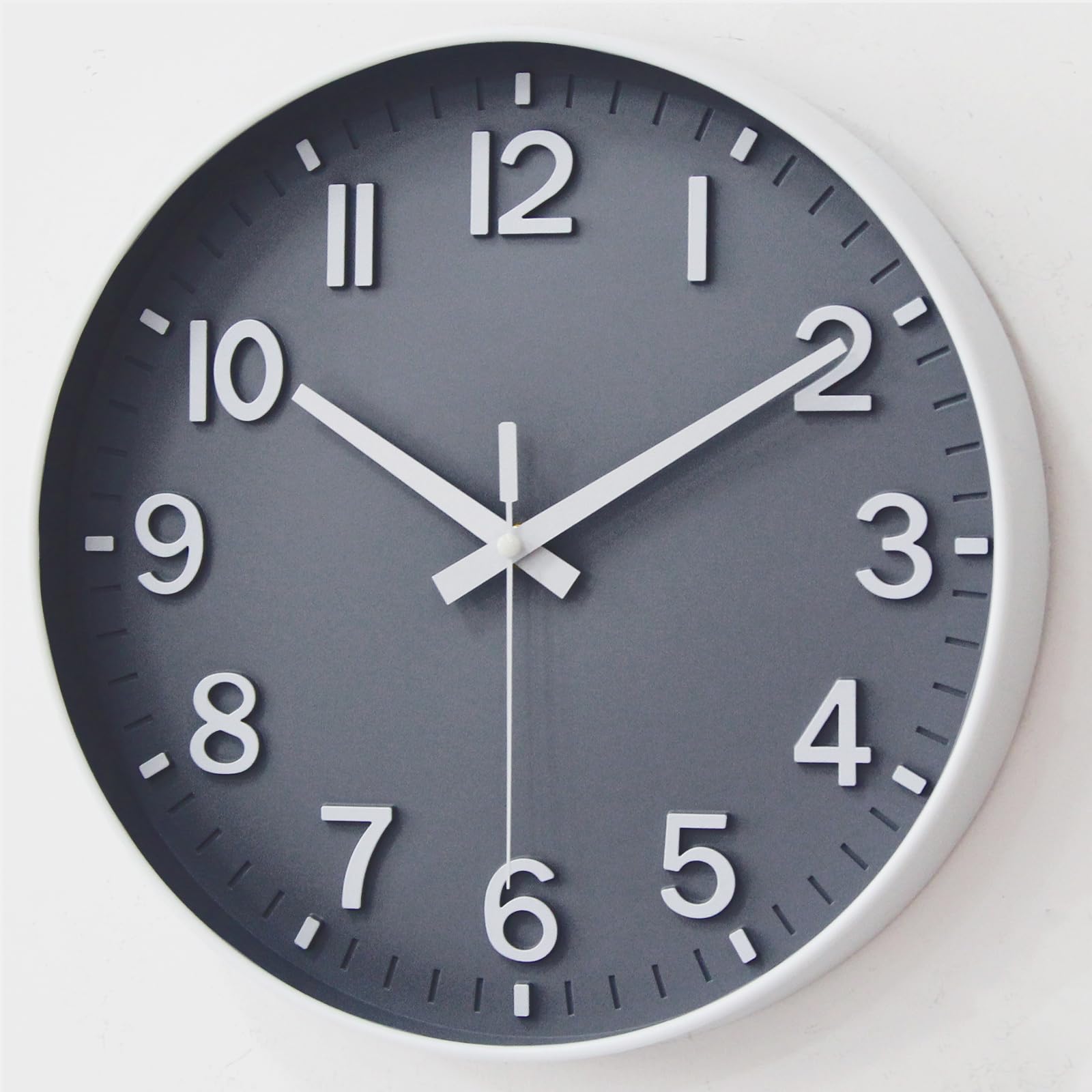 Wall Clocks Battery Operated - 12 inch Silent Non Ticking Modern