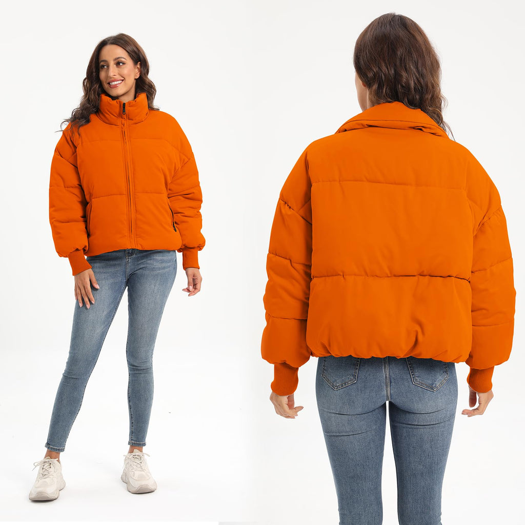 Women's Winter Baggy Zip Puffer jackets Short Down Jacket Coat