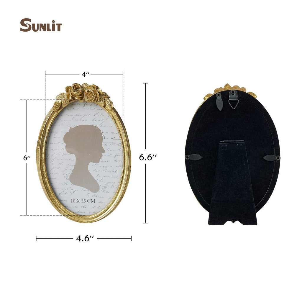 Vintage Picture Frame, Oval Antique Photo Frames with Glass Front, Luxury Photo Display, Tabletop Wall Hanging