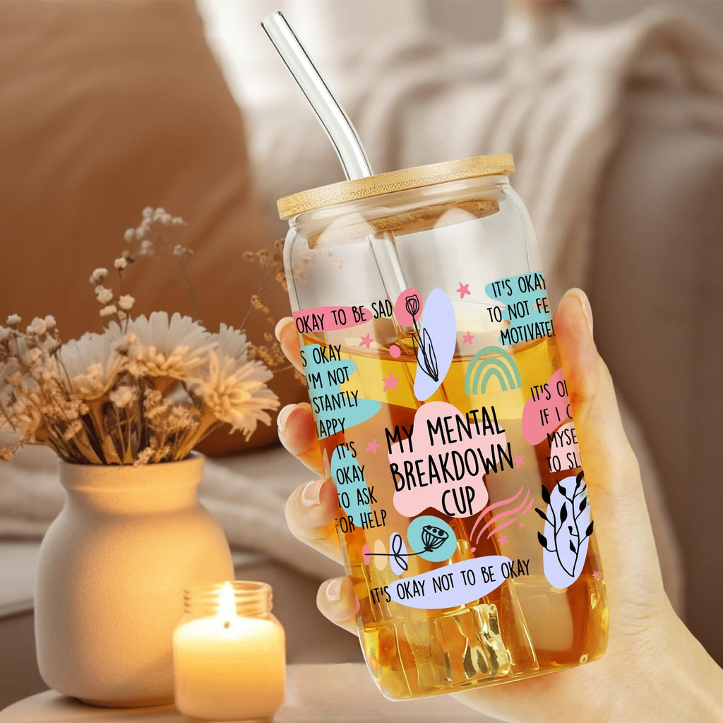 Cherry Bow Cup, Birthday Gifts for Women, Girly Gifts for Her, Sister, Mom, Colleague - 16 OZ Glass Tumbler with Straw & Lid, Coquette Iced Cup