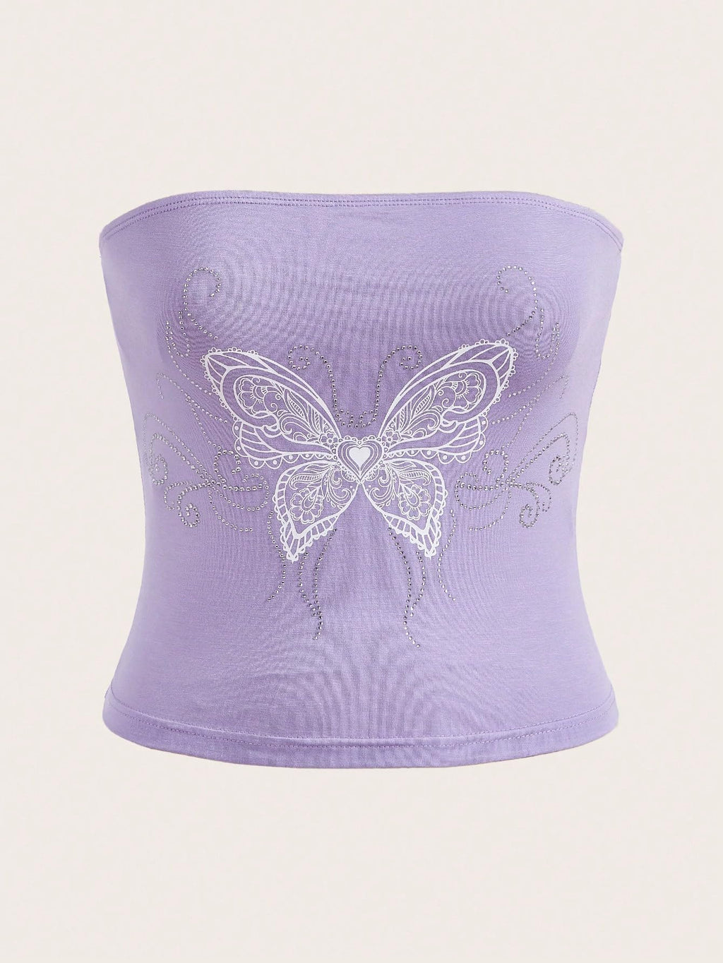 Women's Rhinestone Cute Print Y2K Bandeau Tube Top