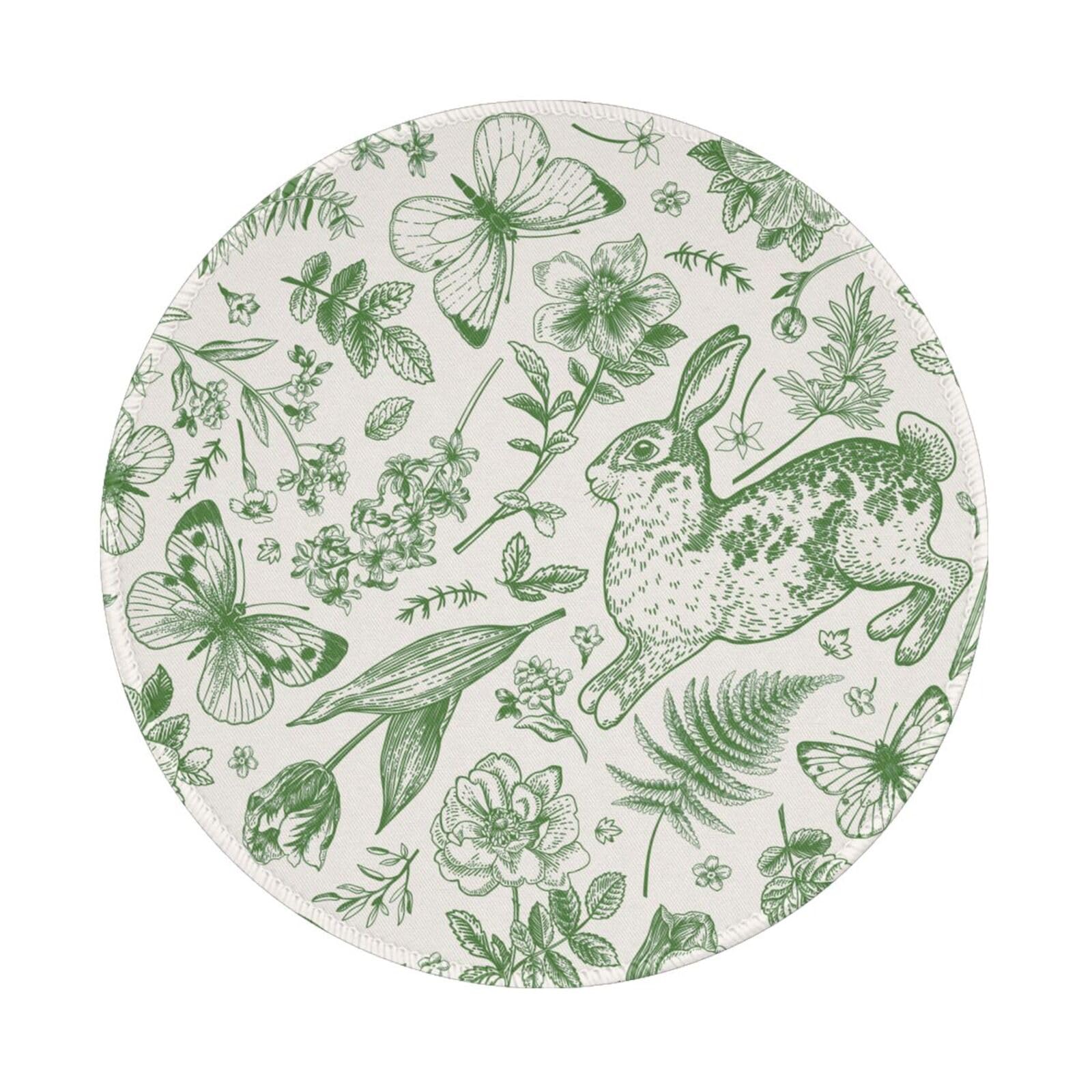 Round Mouse Pad Desk Top - Stitched Edges 8 X 8 Inch