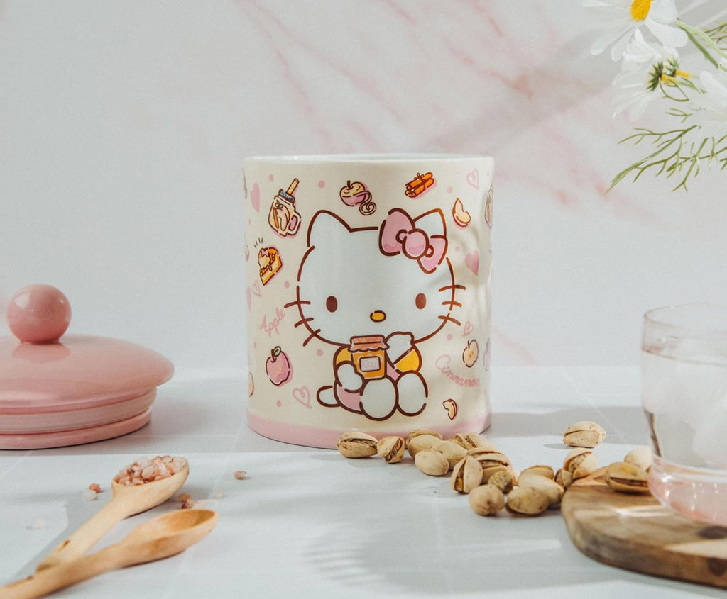 Hello Kitty Pink Apples and Cinnamon 8â€?Ceramic Canister