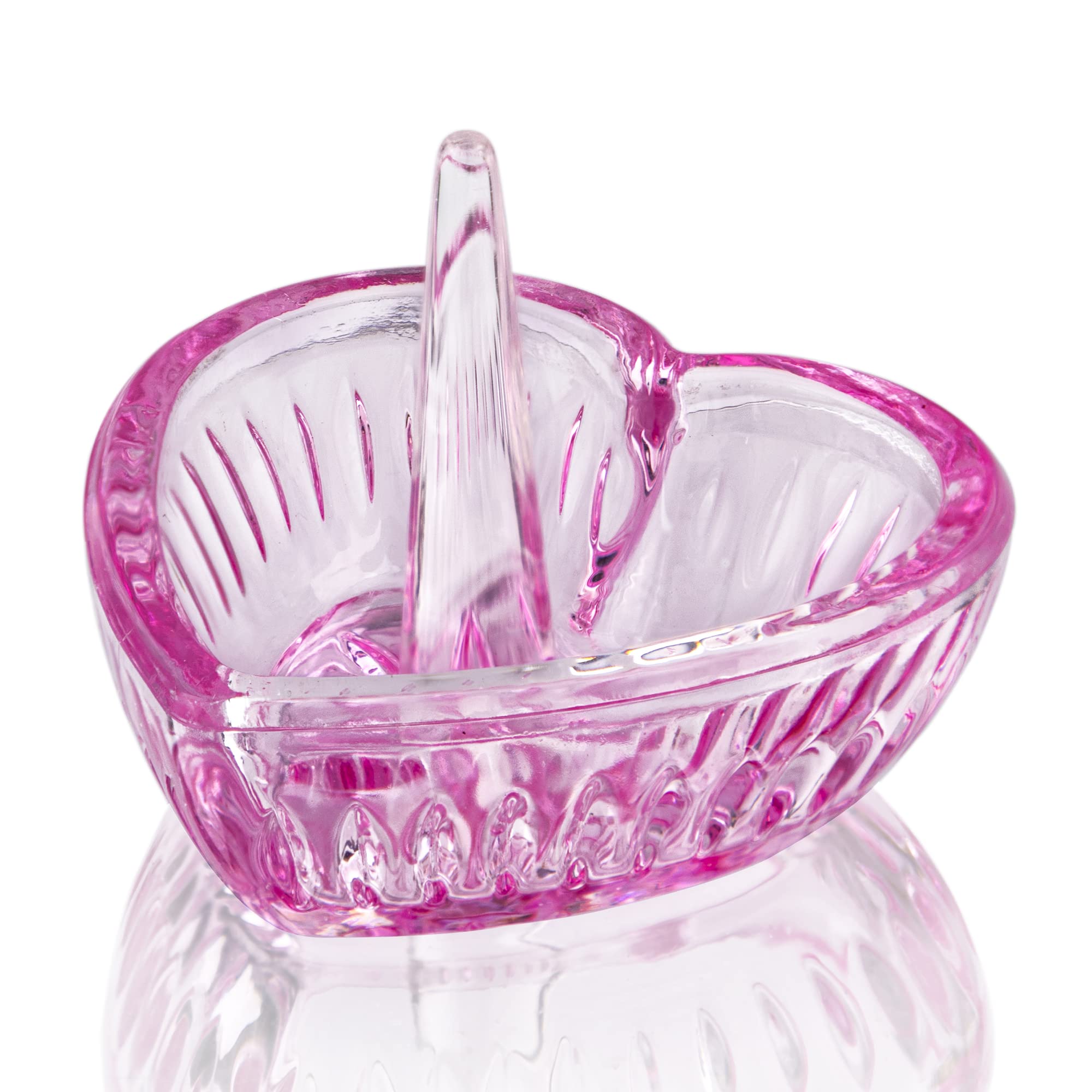 Glass Ring Holder Dish, Crystal Glass Heart Shaped Ring Holder