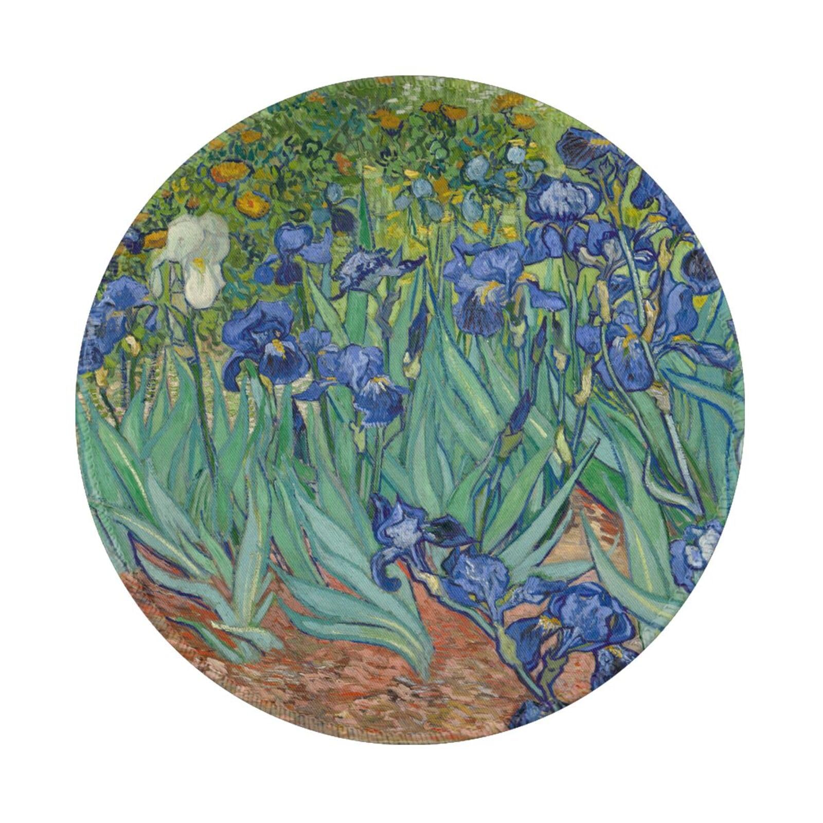 Round Mouse Pad Desk Top - Stitched Edges 8 X 8 Inch