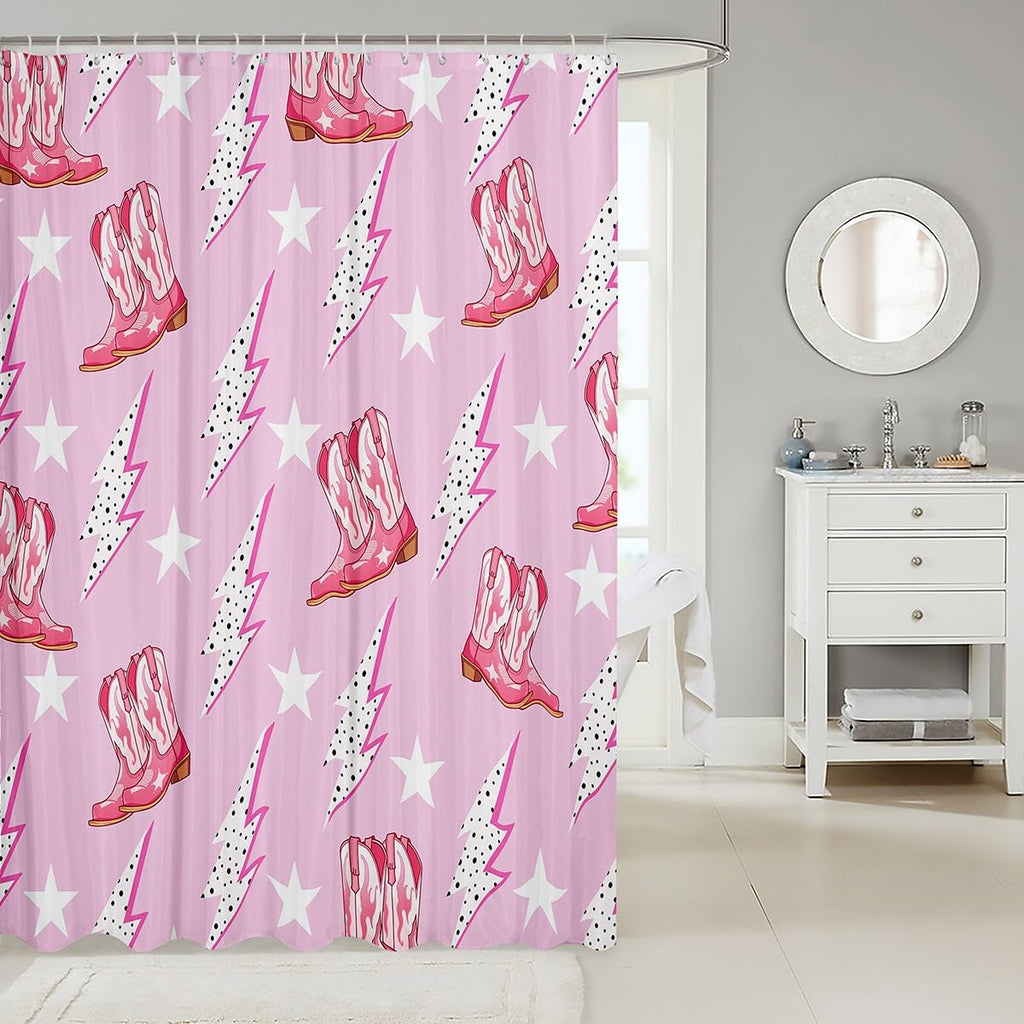 Cute Bathroom Curtains -  Waterproof Curtains, 12 Hooks Suits