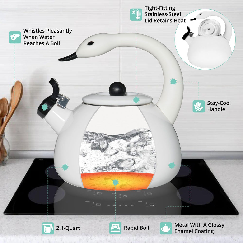 Whistling Tea Kettle for Stove Top Enamel on Steel
