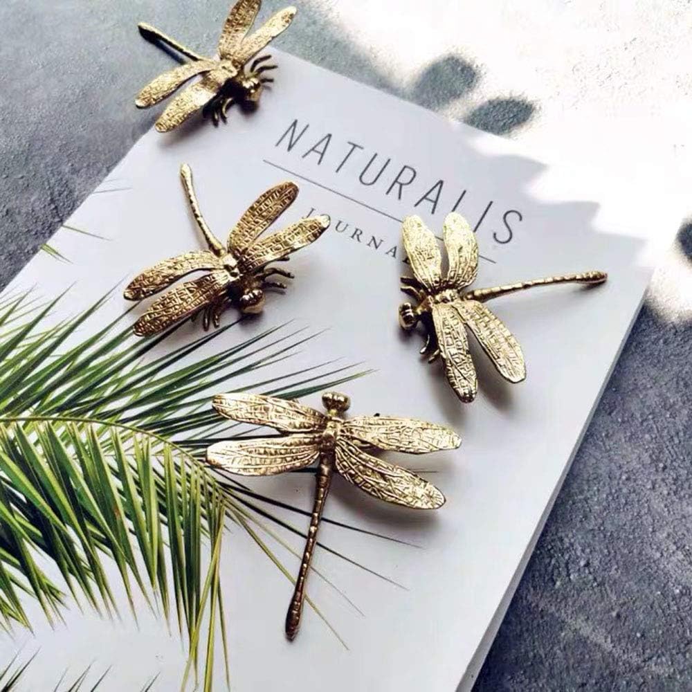 Gold 4 Pack Brass Knobs for Dresser, Drawers and Cabinet Decorative