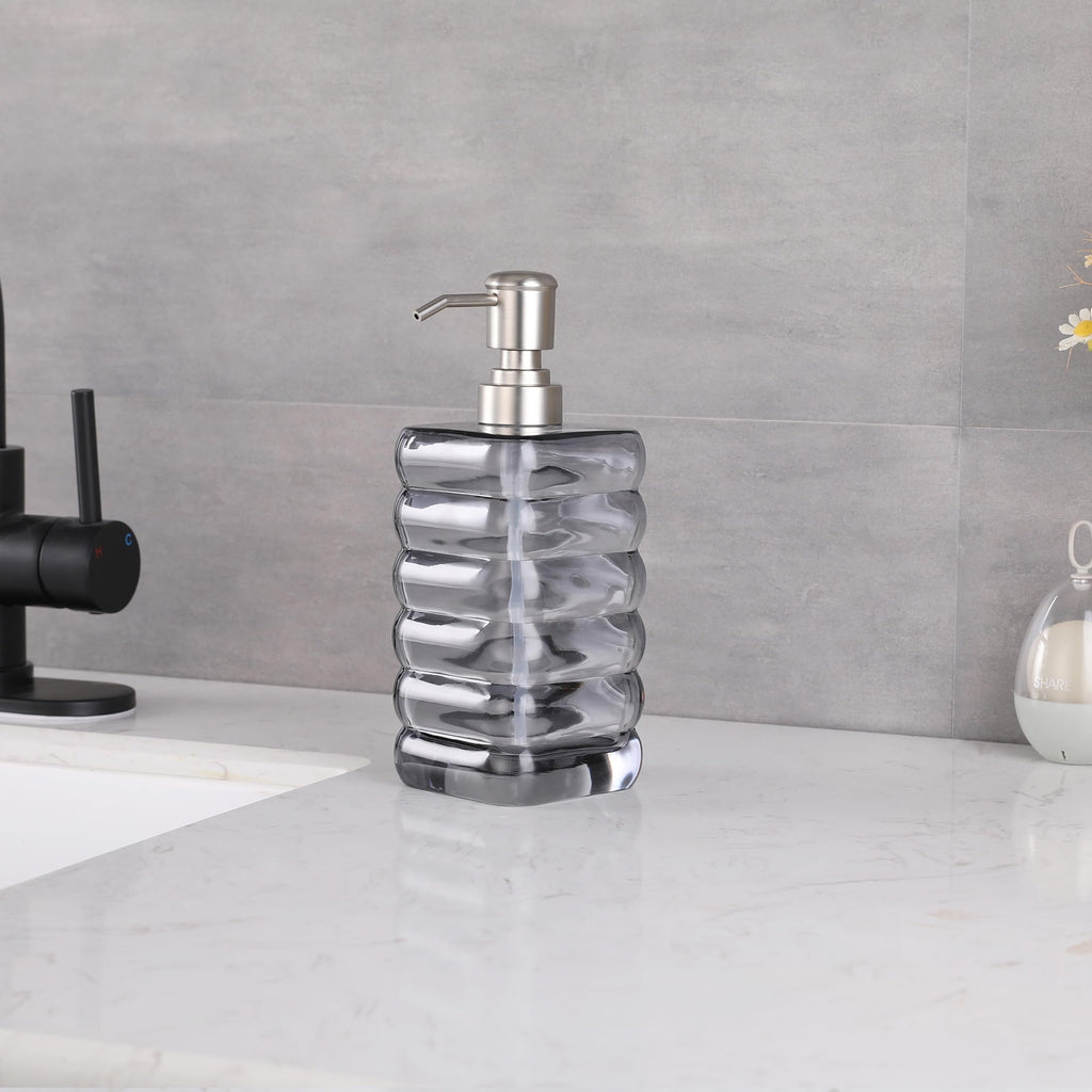 Glass Soap Pump Dispenser, Refillable Soap Dispenser