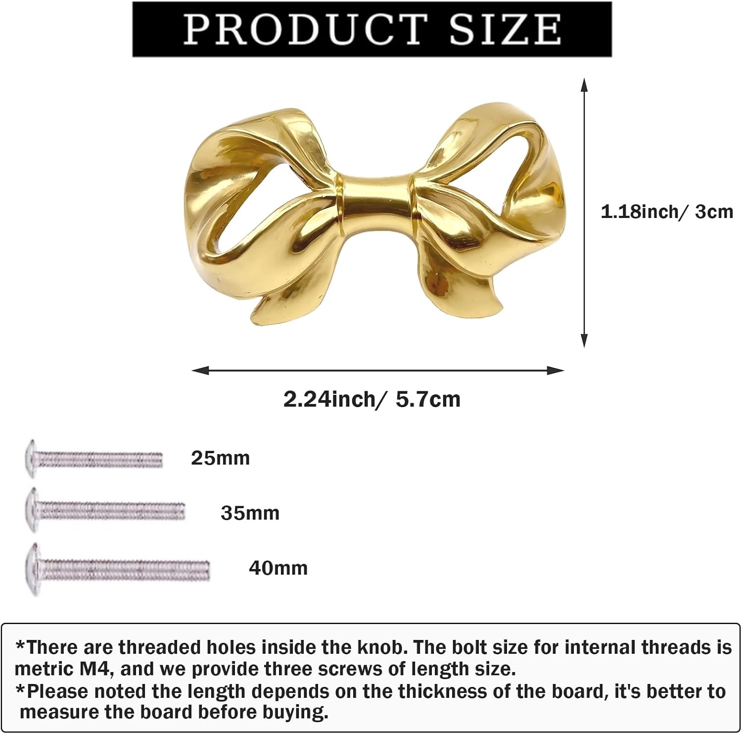 Thick Brass Bow Shape Cabinets Knobs for Cabinet Drawer Cupboard Pulls Handle Perfect Decor Furniture Accessories 2 Pieces Gold