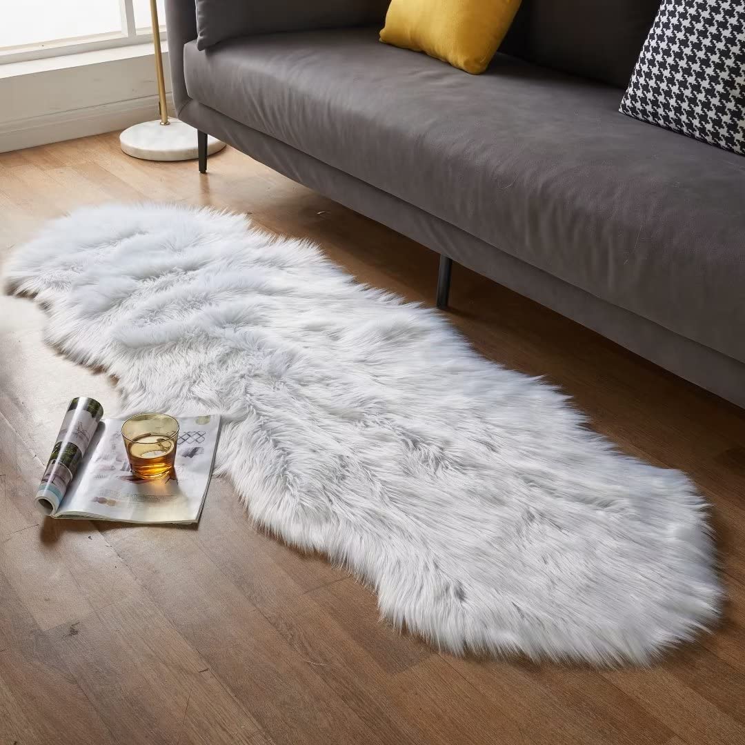 Ultra Soft Faux Fluffy/Fuzzy Shaggy Area Rug - Fur Chair Cover Seat Pad