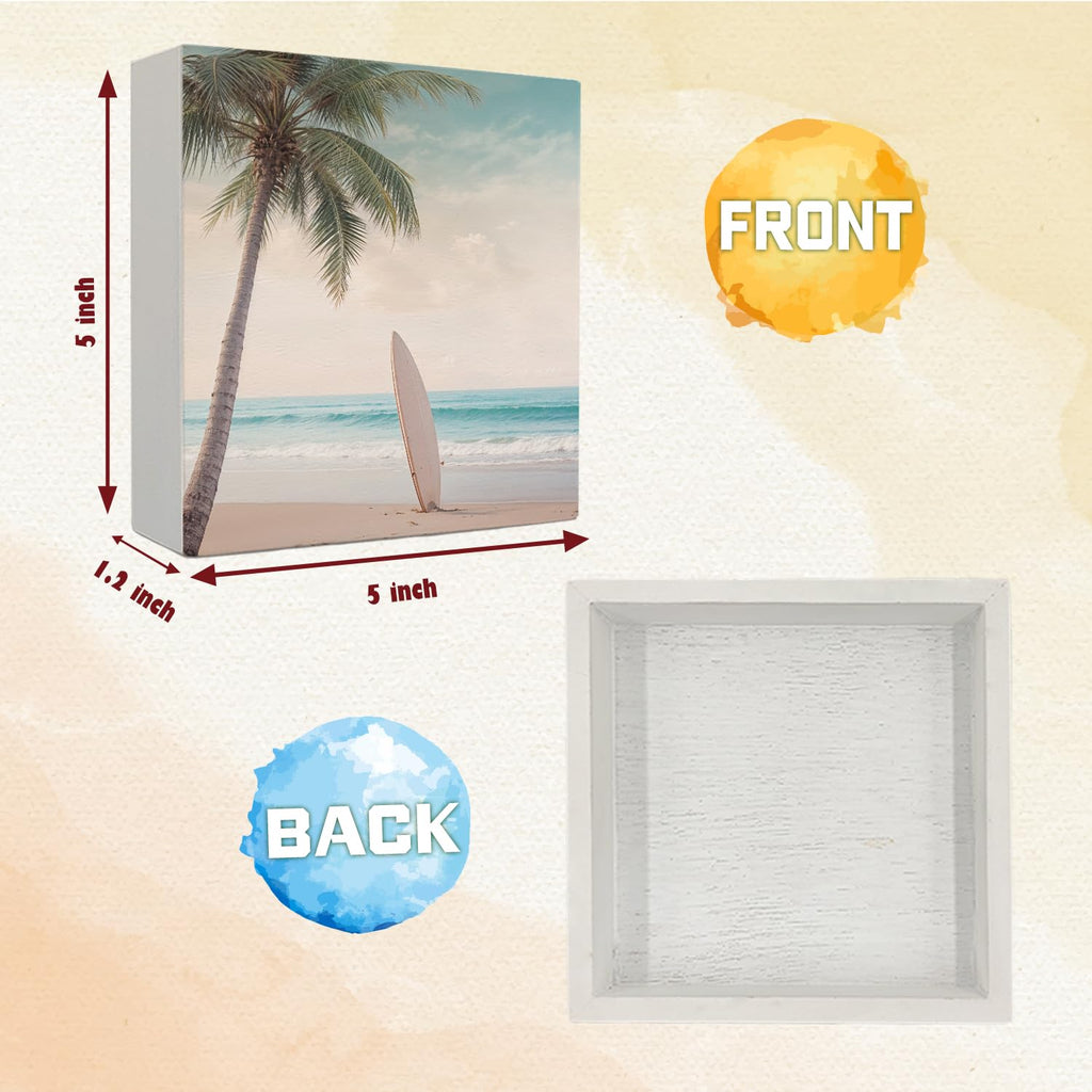 Coquette Pink Bow Champagne Wooden Box Sign, 5x5 Inch