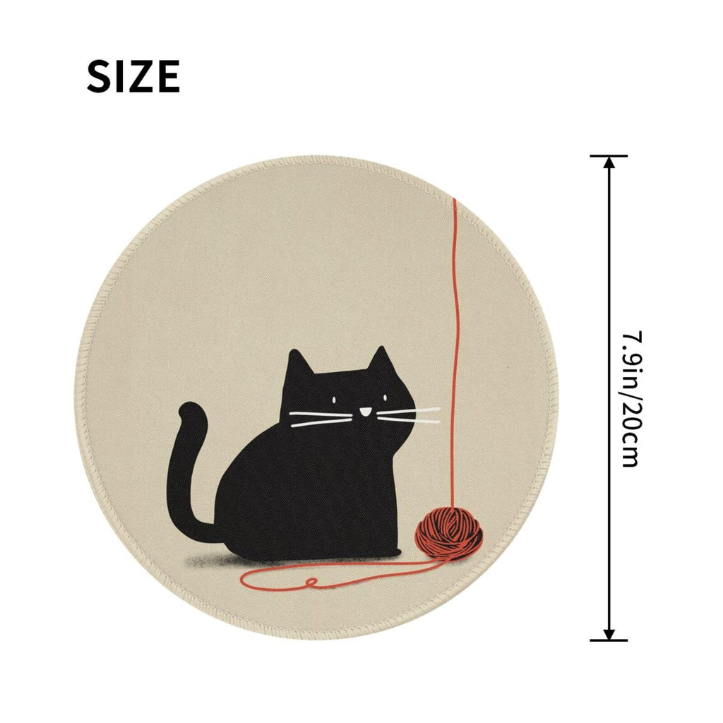 Round Mouse Pad Desk Top - Stitched Edges 8 X 8 Inch