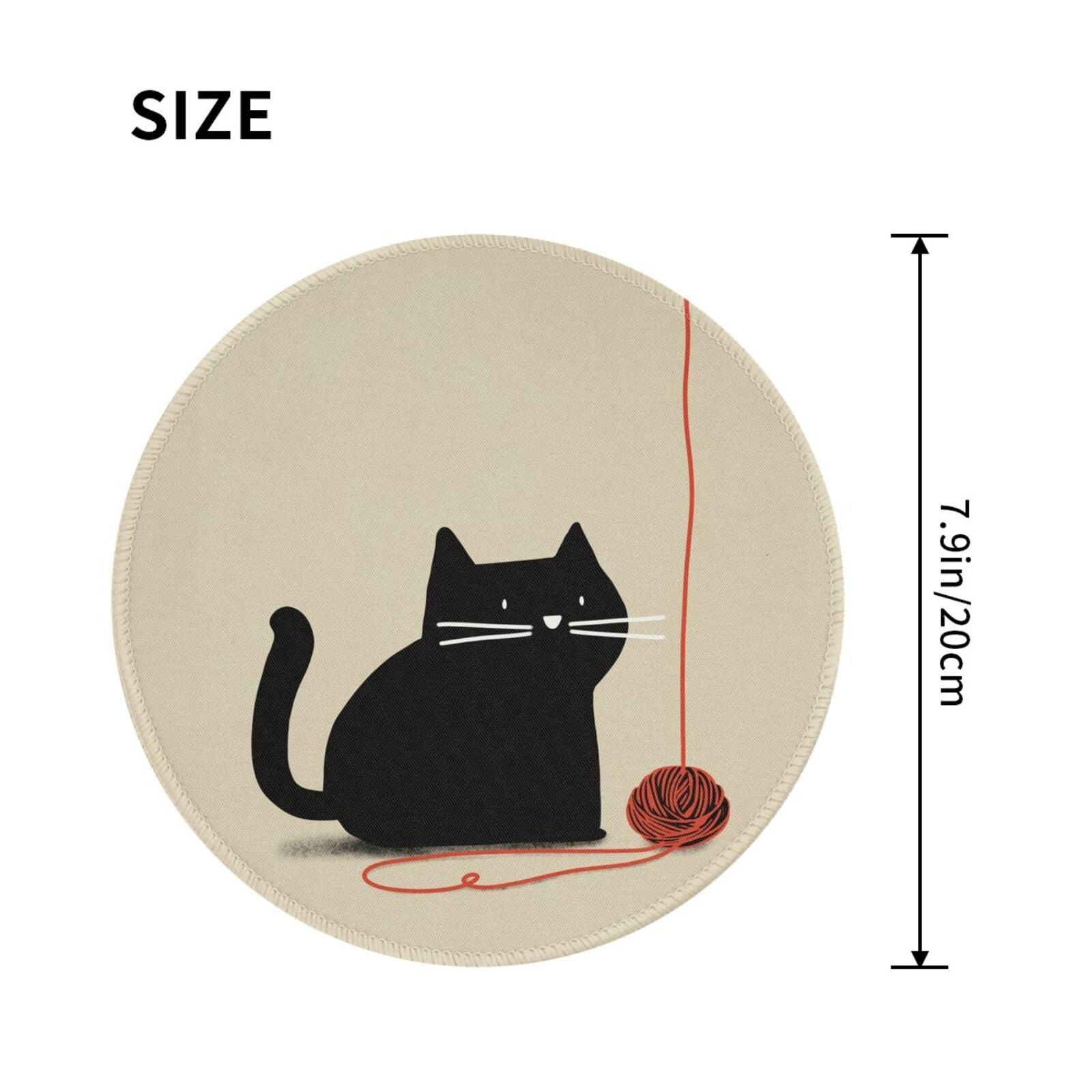 Round Mouse Pad Desk Top - Stitched Edges 8 X 8 Inch