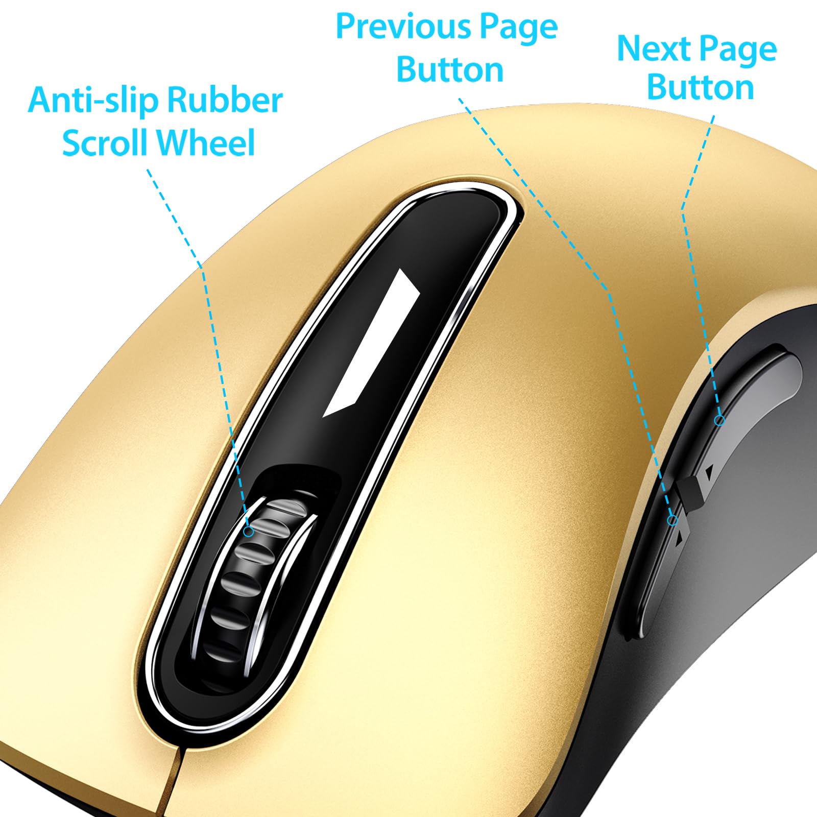 Portable Computer Wireless Mouse for Laptop, PC, Desktop, MacBook, 5 Buttons