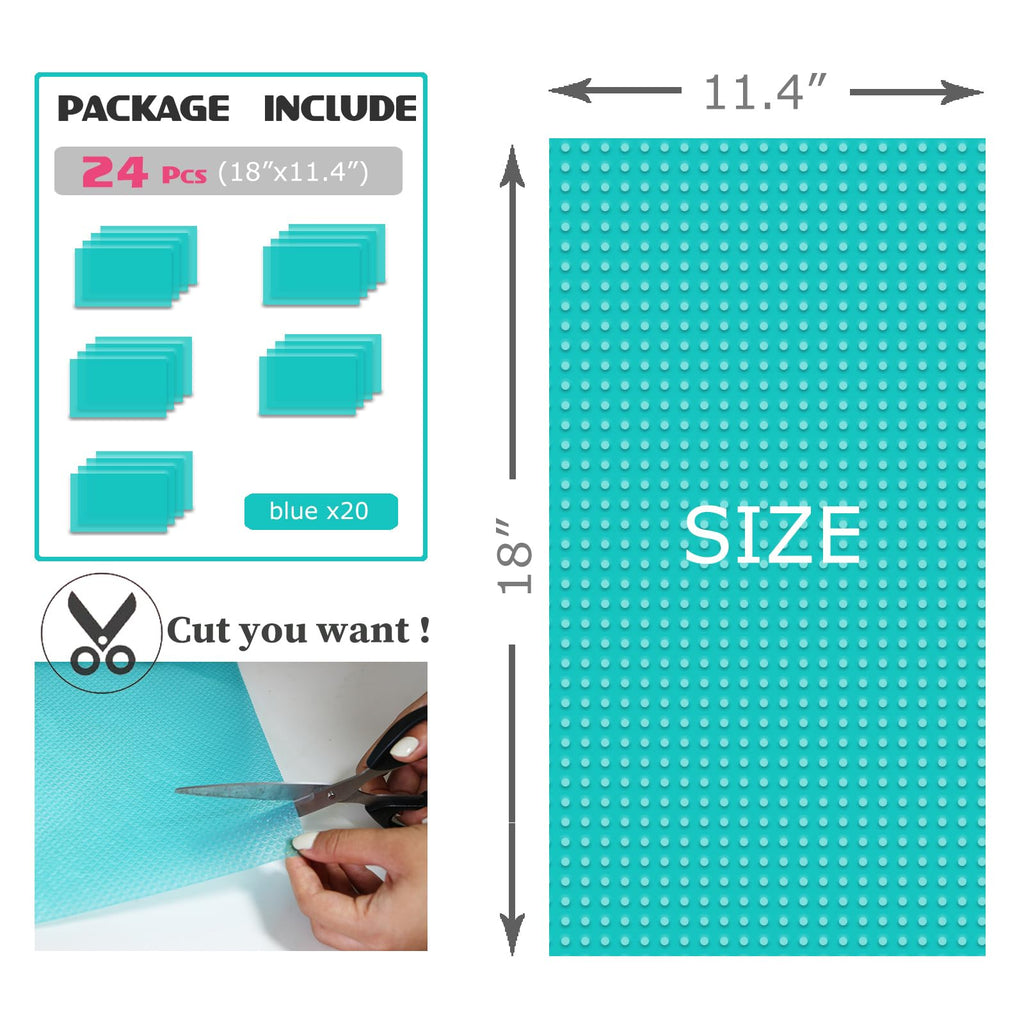 Washable Fridge Liner Mats Covers Pads for Glass Shelf Cupboard Cabinet Drawer Home Kitchen Accessories Organization, 12Pcs Refrigerator Liners