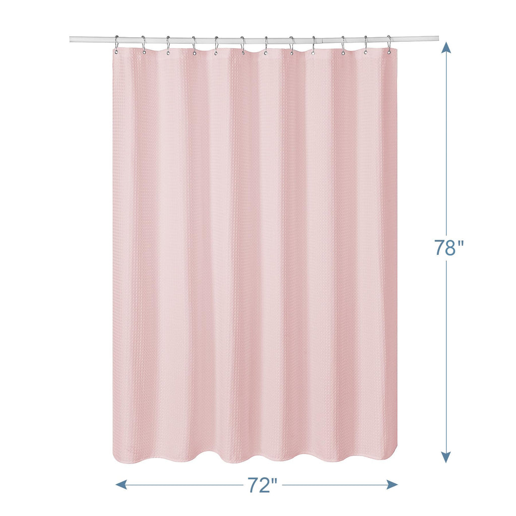 Waffle Shower Curtain - Fabric Shower Curtain Heavy Duty Hotel Quality Bathroom Shower Curtains, 72 x 72 Inches