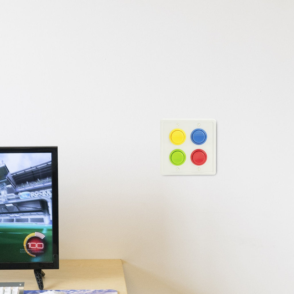 Faceplate Replacement Arcade Light Switch Plate Cover, Single Switch, 1-Gang Standard Size Rocker Wall Plate, Game Room Decorator, Kid Bedroom Wallplate