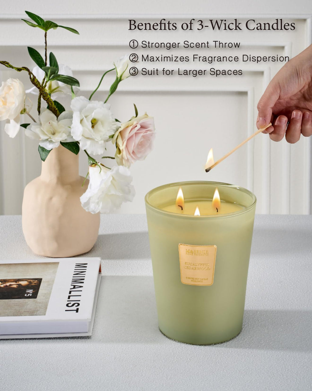 Large Soy Scented Candles, Non Toxic Natural Spring Candles 35oz 150 Hours Long Lasting Slow Burning