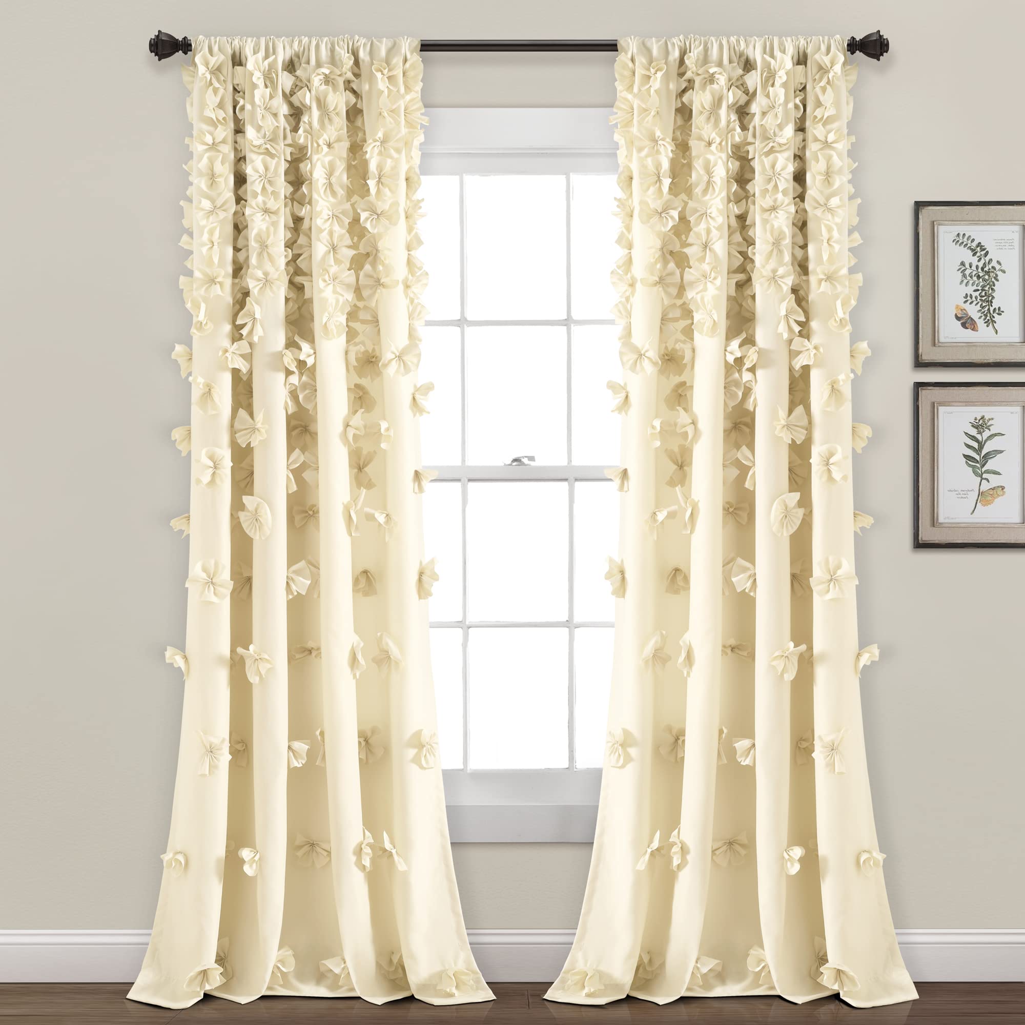 Charming Handmade Bow Details - Elegant Light Filtering Curtains