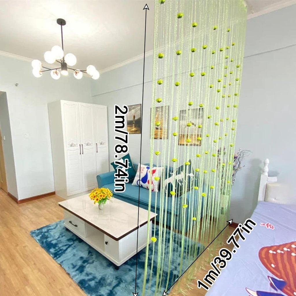 New Beaded String Curtain with Roses - 100 x 200cm Fly Screens for Doors, Tassel Fringe