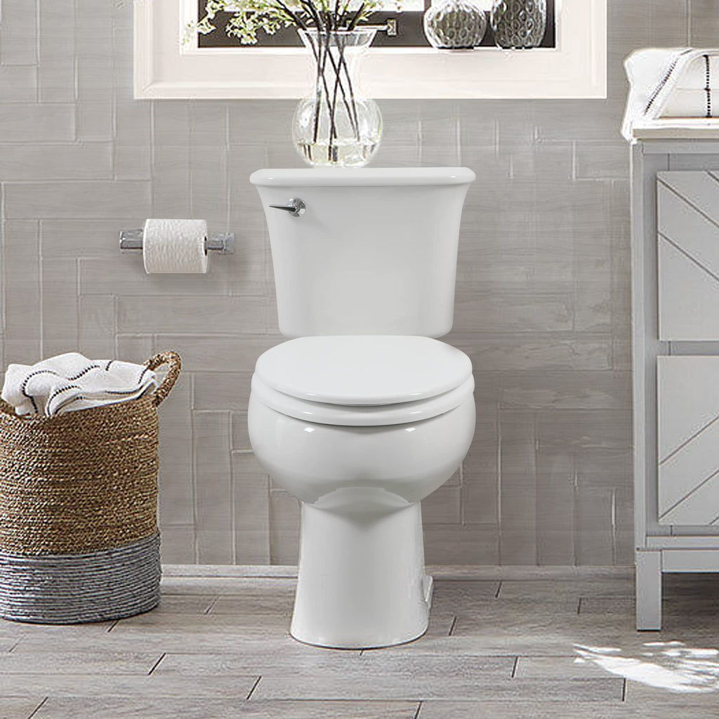 Round Toilet Seat Natural Wood Toilet Seat with Zinc Alloy Hinges, Easy to Install also Easy to Clean, Scratch Resistant